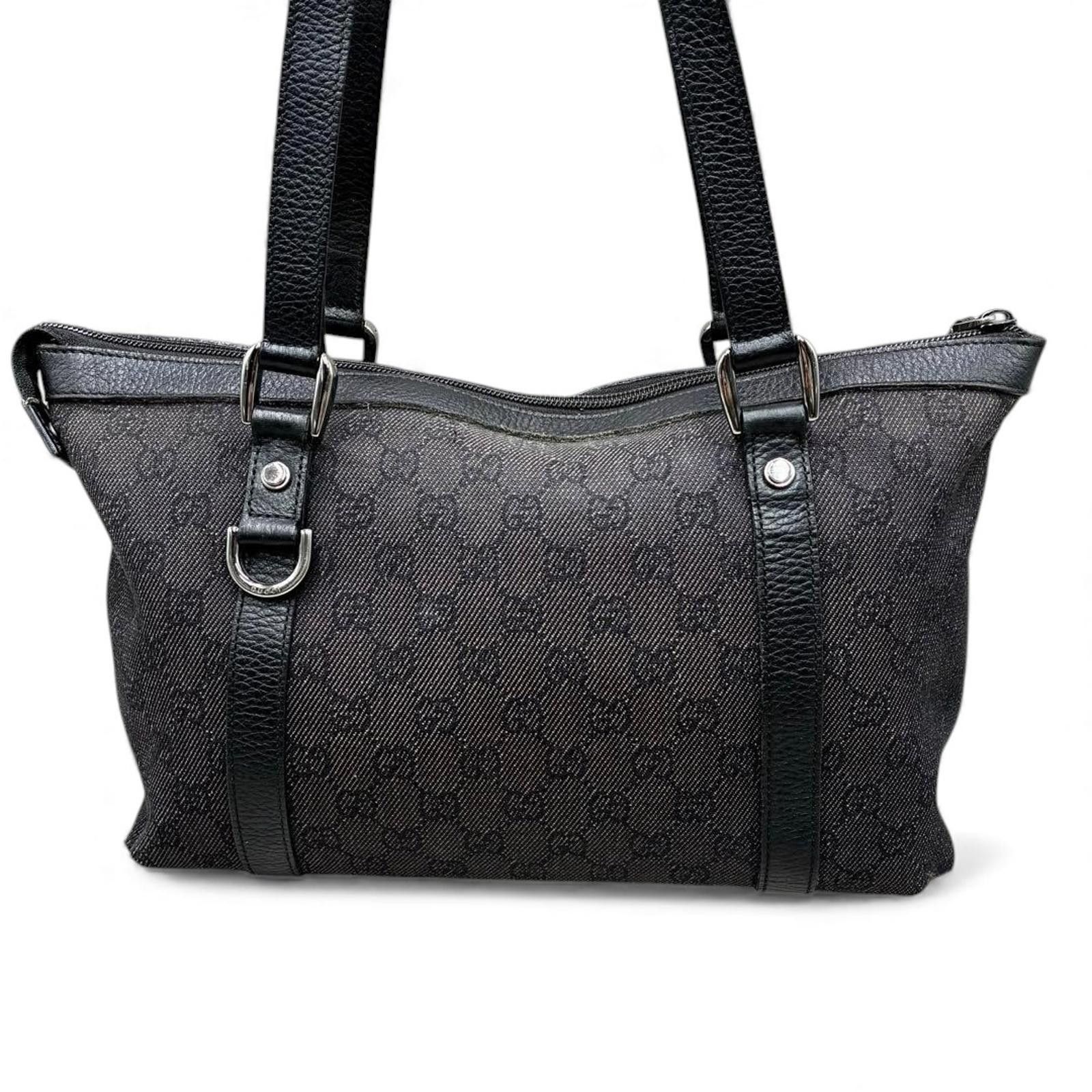 Gucci Gucci - Black Monogram Canvas Leather Trim Shoulder Bag Size ONE SIZE - 4 Thumbnail