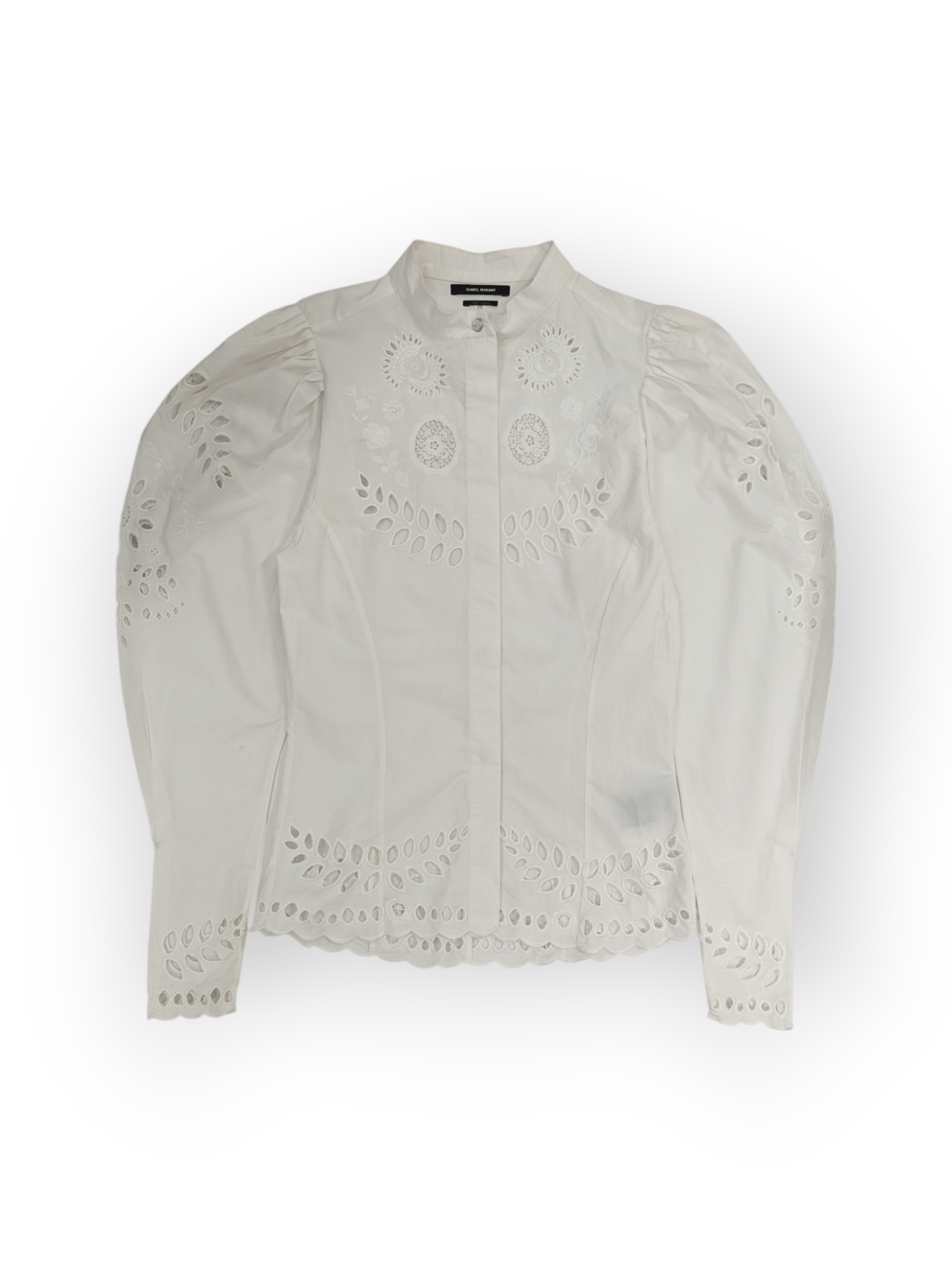 Isabel Marant Etoile Isabel Marant White Danala Borderie Anglaise Blouse Size XS / US 0-2 / IT 36-38 - 1 Thumbnail