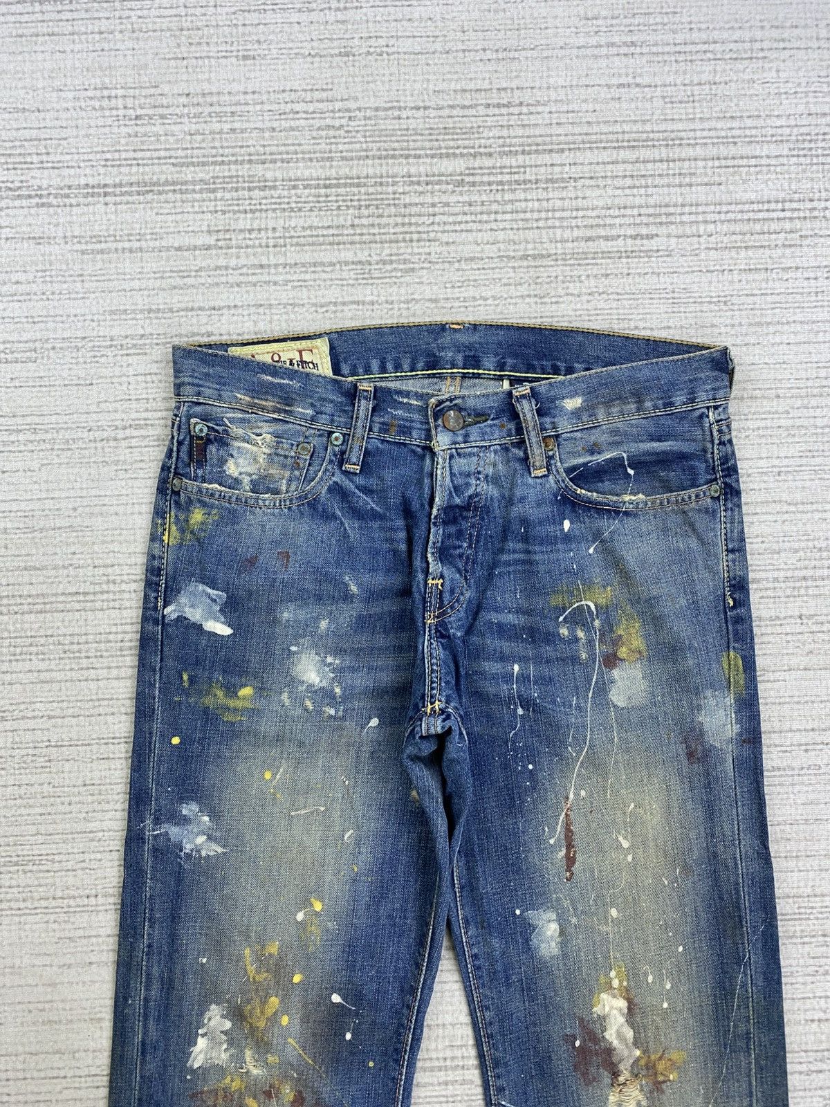 Abercrombie & Fitch Vintage Abercrombie & Fitch Paint Splatter Denim Pants Size US 34 / EU 50 - 5 Thumbnail