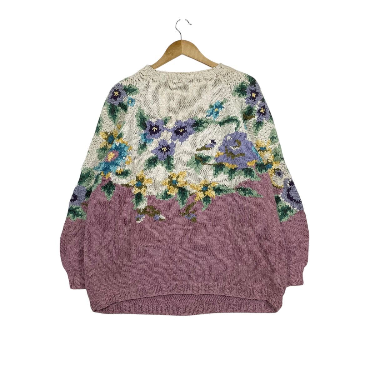 Vintage Vintage Floral Art Knitwear Sweater Size L / US 10 / IT 46 - 4 Thumbnail