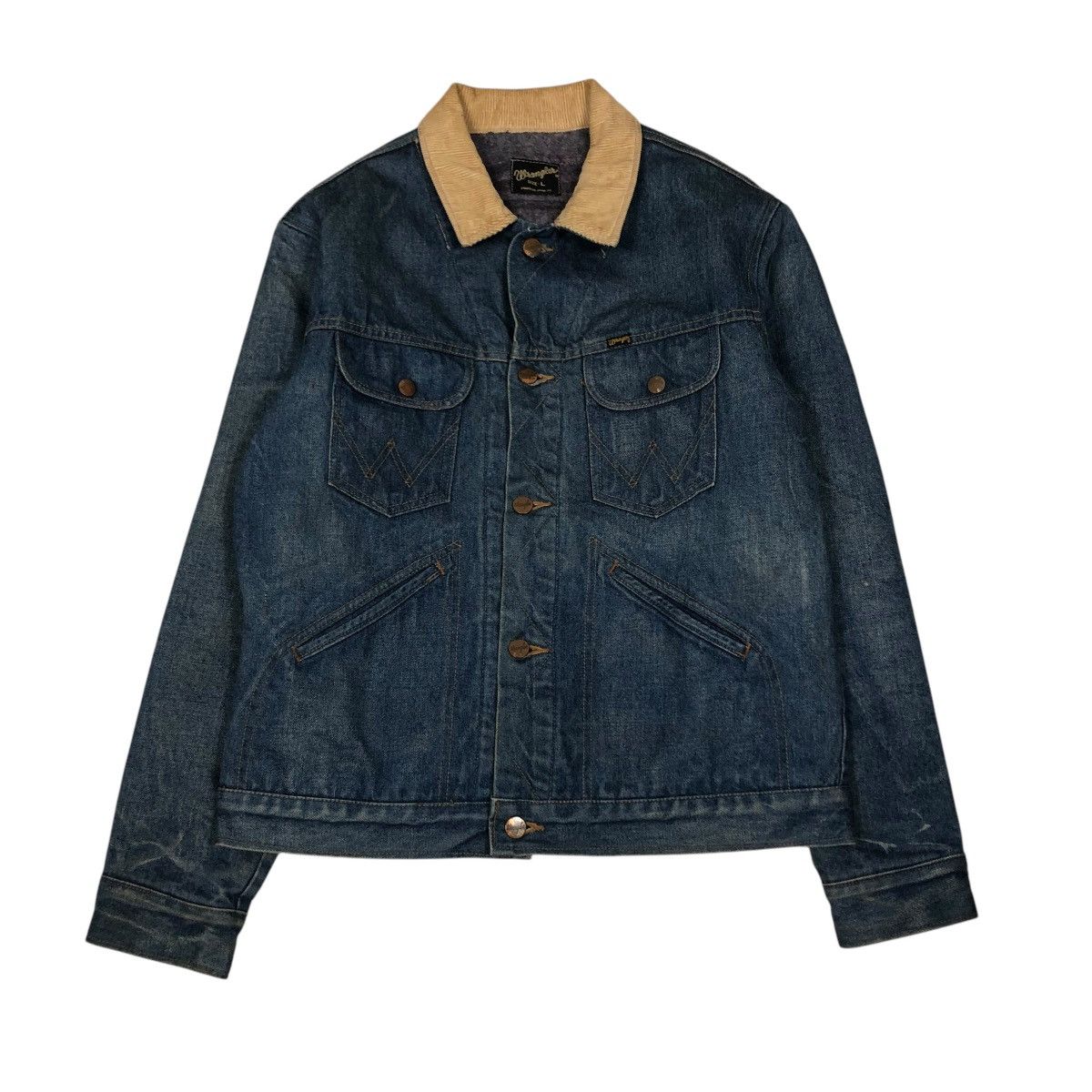 Vintage 🔥VINTAGE TRUCKER DENIM JACKET BLANKET WRANGLER UNION MADE Size US L / EU 52-54 / 3 - 2 Thumbnail