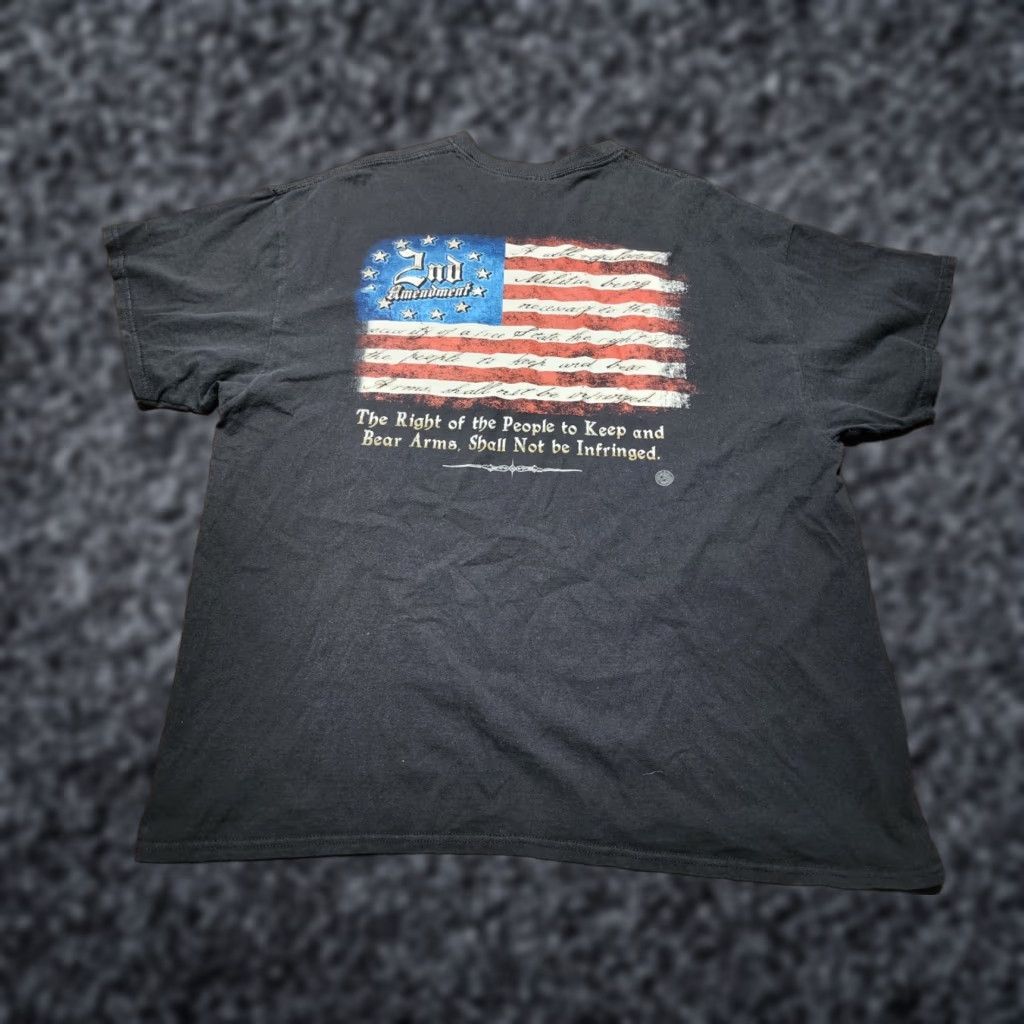 Gildan Mens 2XL Gildan Shirt 2nd Amendment Guns Double Sided Distressed T Shirt Black Size US XXL / EU 58 / 5 - 1 Thumbnail