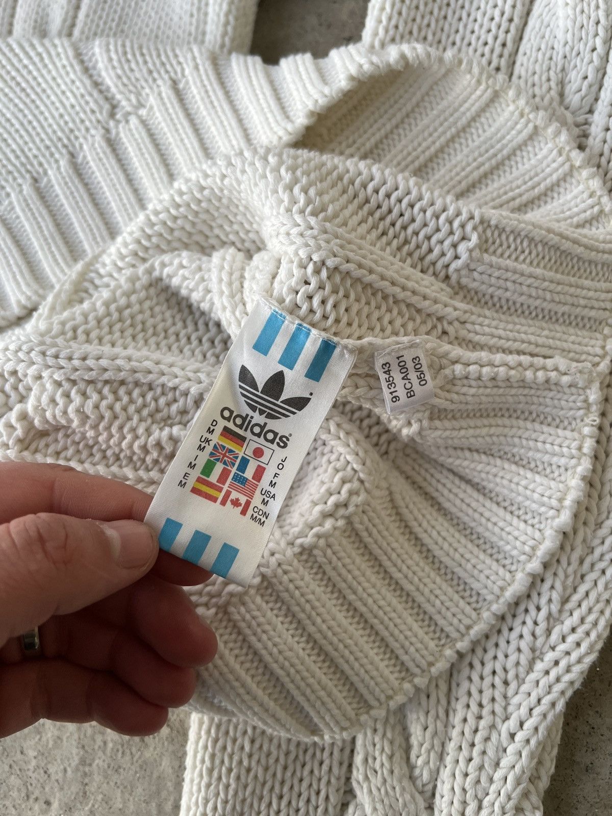 Adidas Vip Adidas Vintage Cable Knit Sweater Size US M / EU 48-50 / 2 - 4 Thumbnail