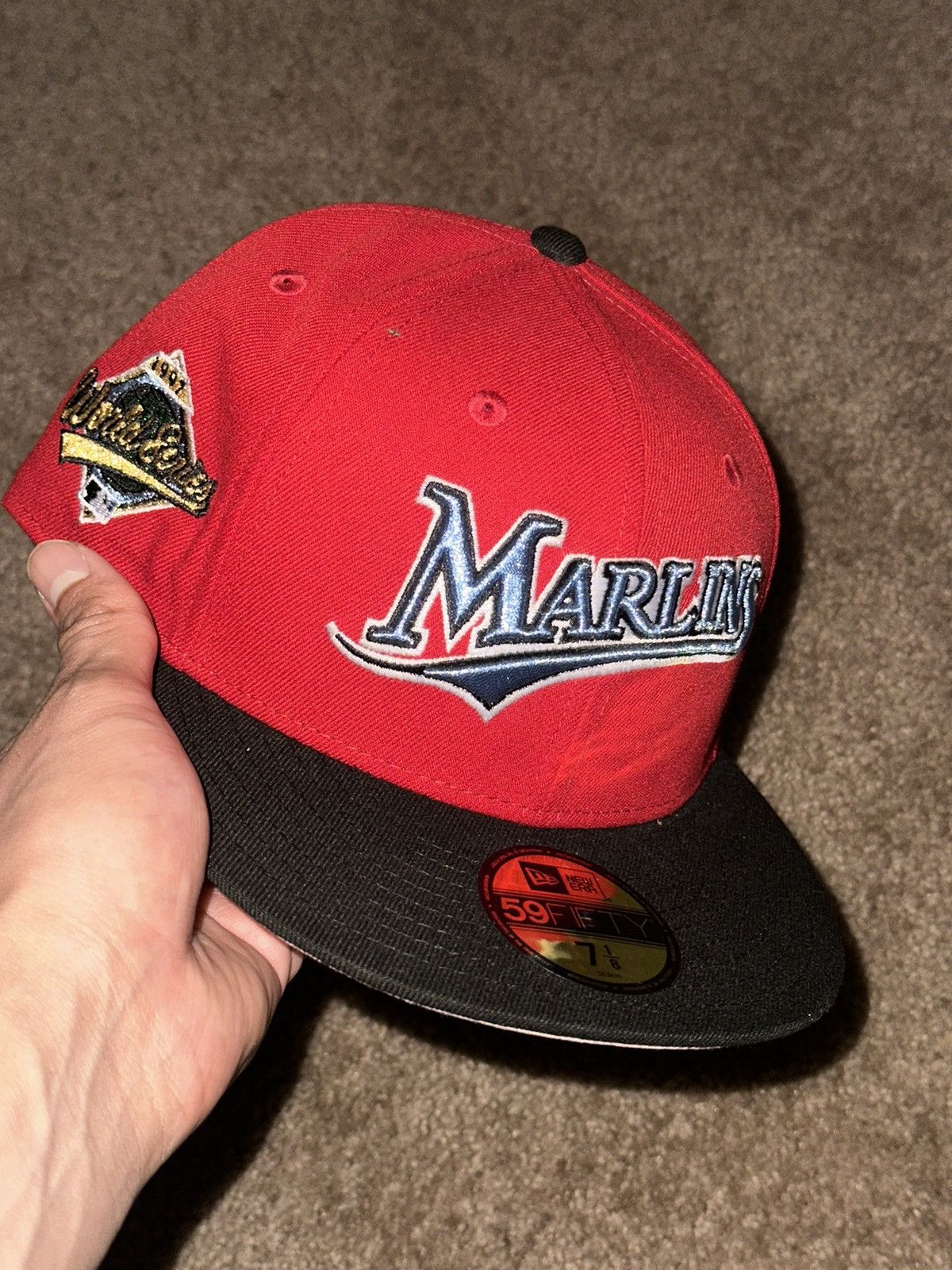 Hat Club × MyFitteds × New Era HAT CLUB Miami Marlins 1997 WS Side Patch Size 7 1/8 Size ONE SIZE - 1 Thumbnail