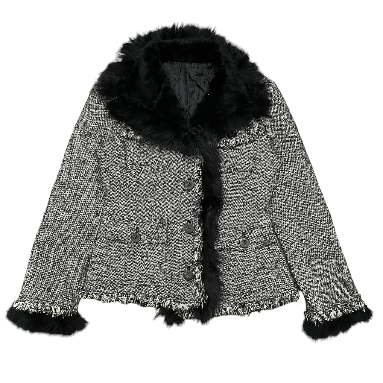 If Six Was Nine Vintage Japanese Brand Raccoon Rabbit Fur Punk Jacket goa Size M / US 6-8 / IT 42-44 - 1 Thumbnail