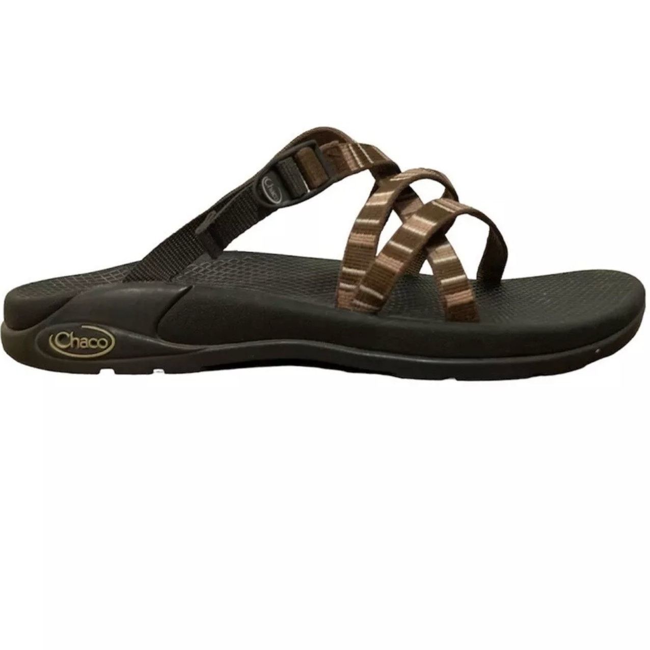 Chaco Zong Z2 Strappy Sport Sandals Striped Slip On 10 in Brown, Women's