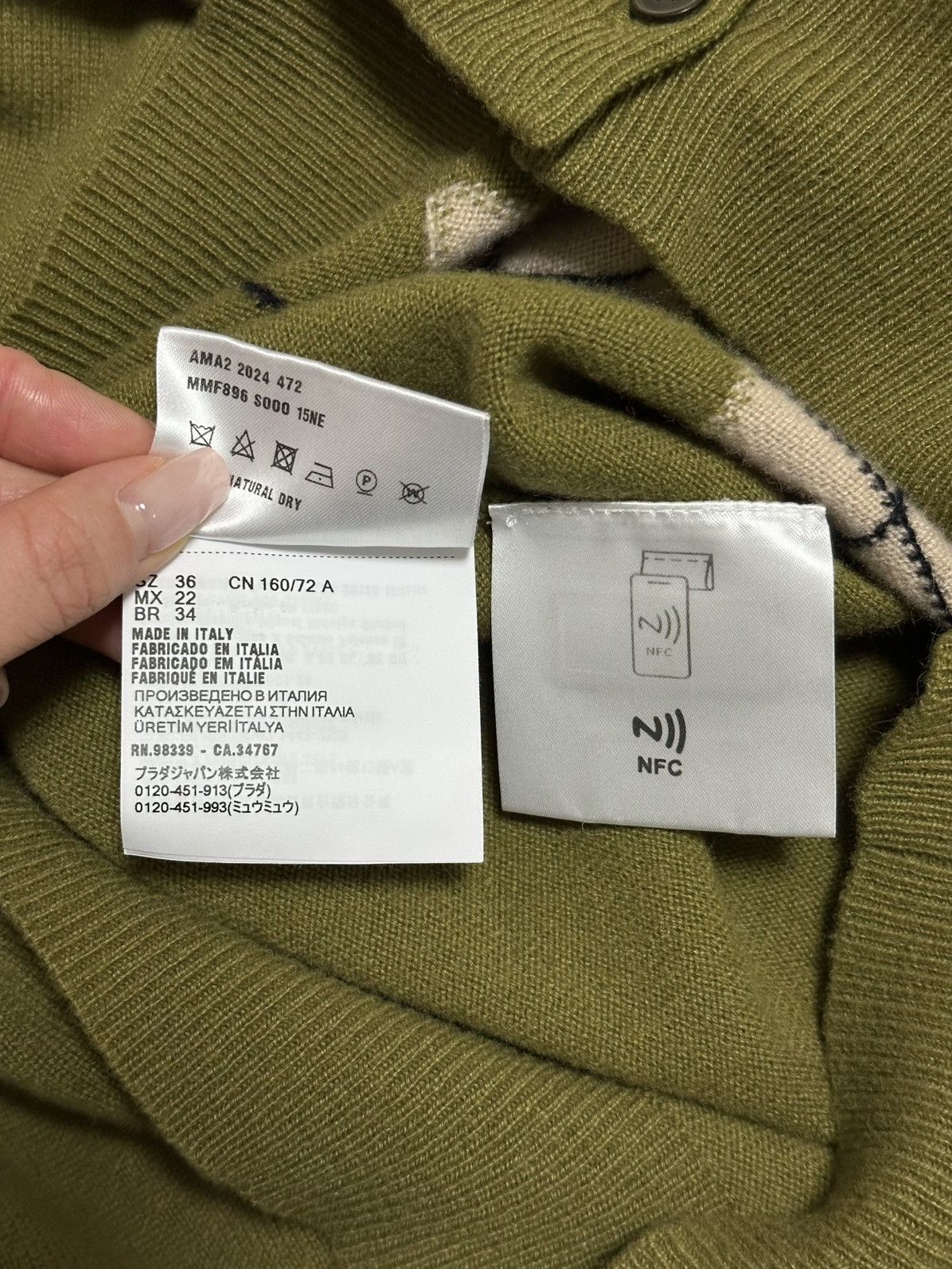 Miu Miu MIU MIU Fall Winter 2024 Argyle Knit Cashmere Cardigan Size XS / US 0-2 / IT 36-38 - 8 Thumbnail
