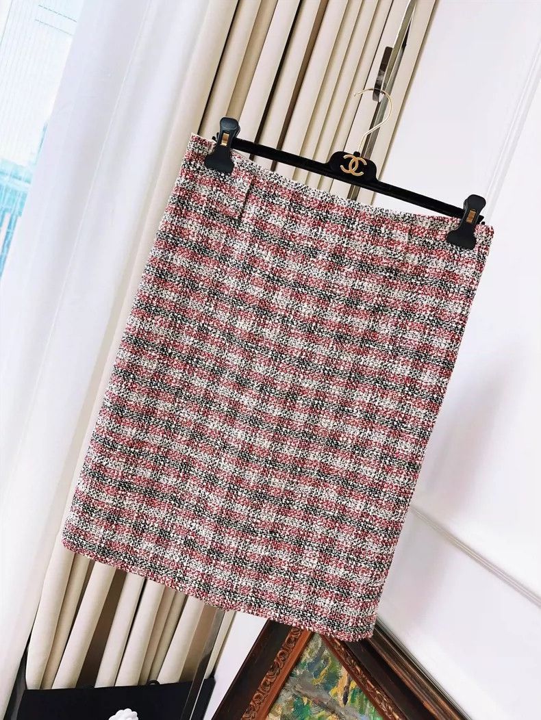 Prada Miu Miu Red Tweed Skirt Size 38-2506 Size 37" - 8 Thumbnail
