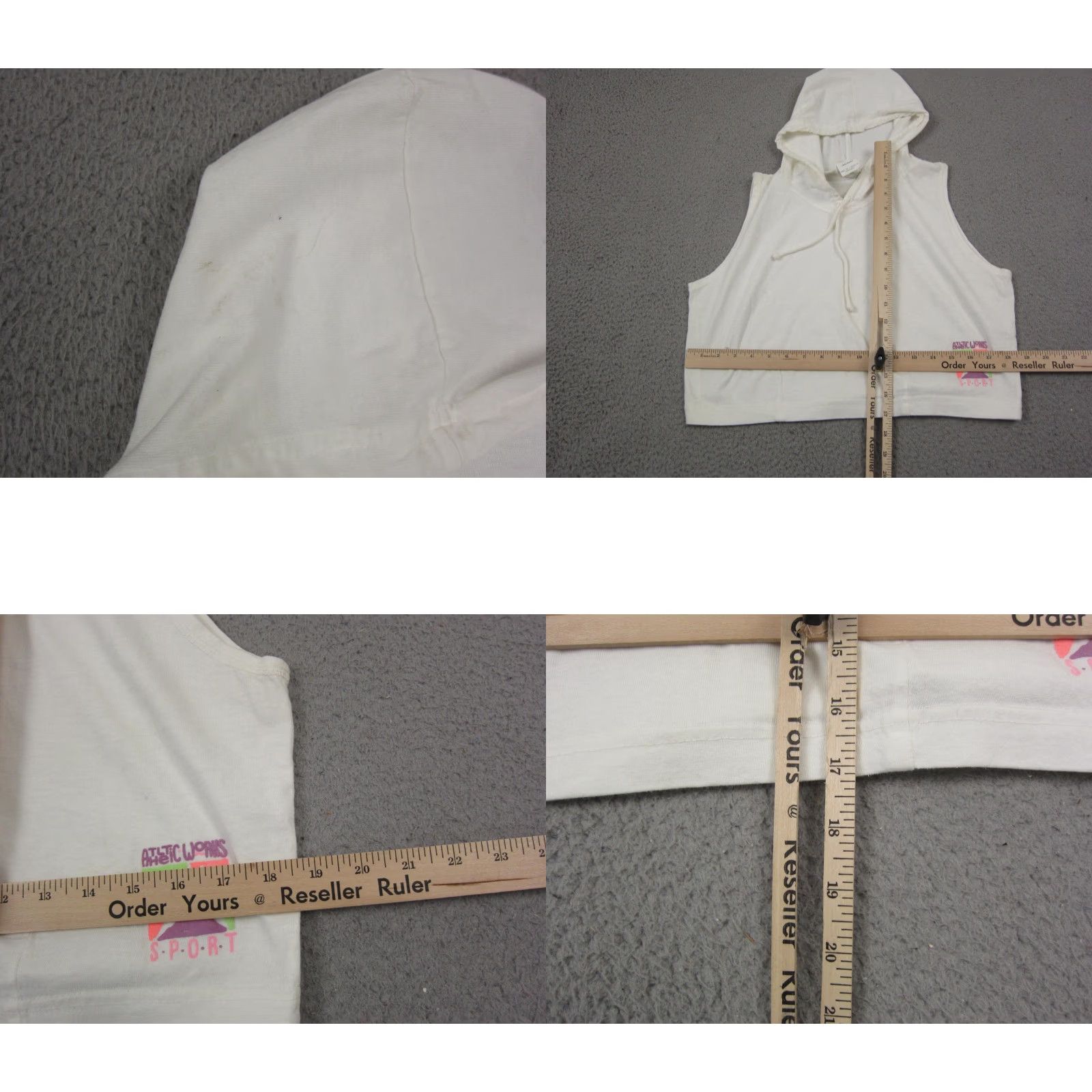 Athletic Works Vintage Athletic Works Hoodie Womens L White 90s Sleeveless Pullover Cropped Activewear Running & Jogging Mens Womens Girls Boys Size L / US 10 / IT 46 - 8 Thumbnail