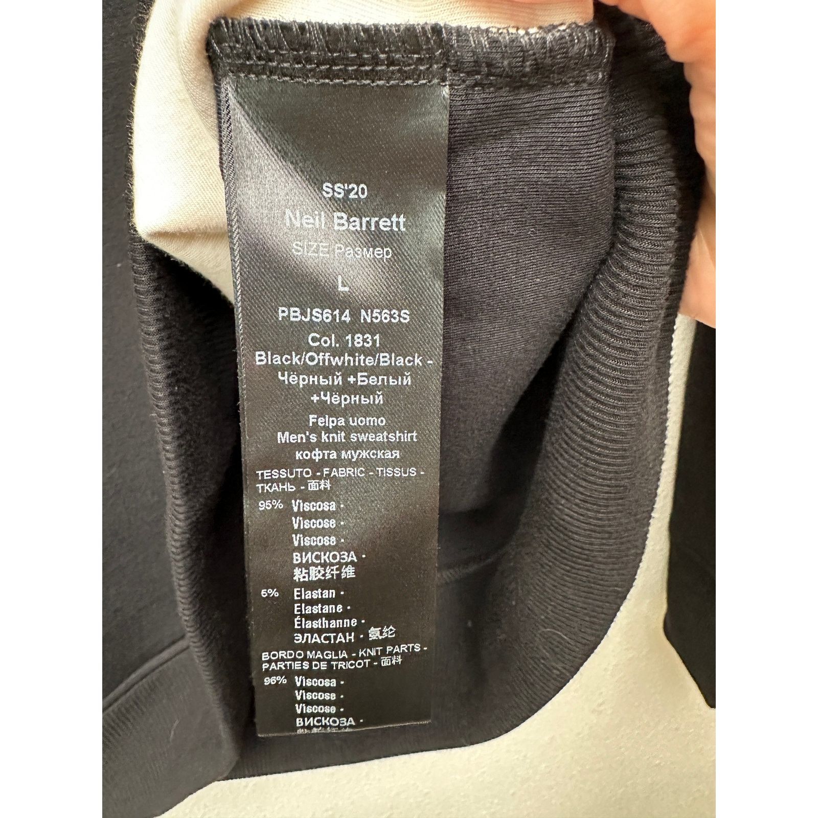 Neil Barrett Neil Barrett men’s sweater black/off-white lightning bolt L Size US L / EU 52-54 / 3 - 8 Thumbnail