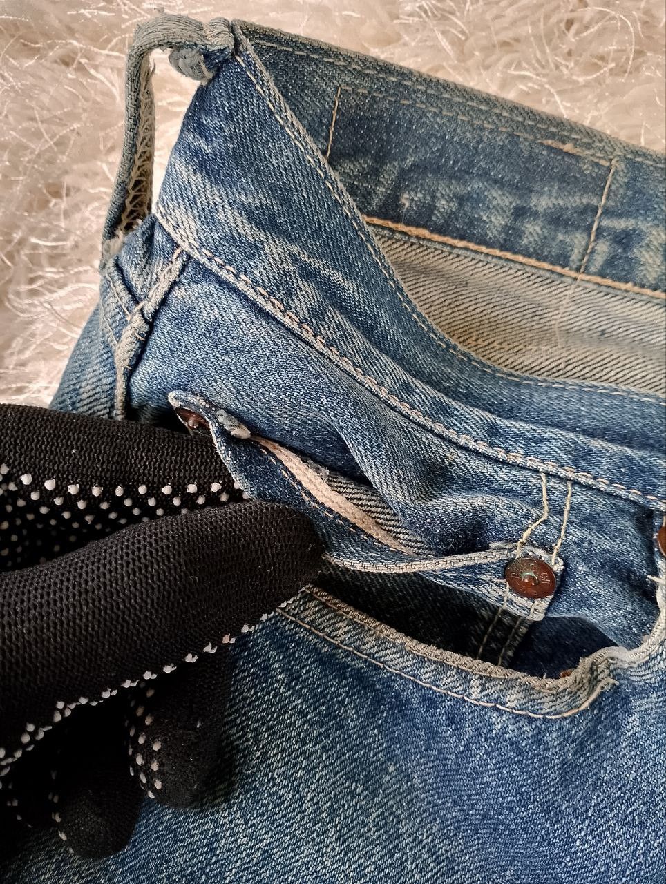 If Six Was Nine Vintage BARTACK JEANS Japan Selvedge Scovill Rivet Denim Size US 31 - 12 Thumbnail