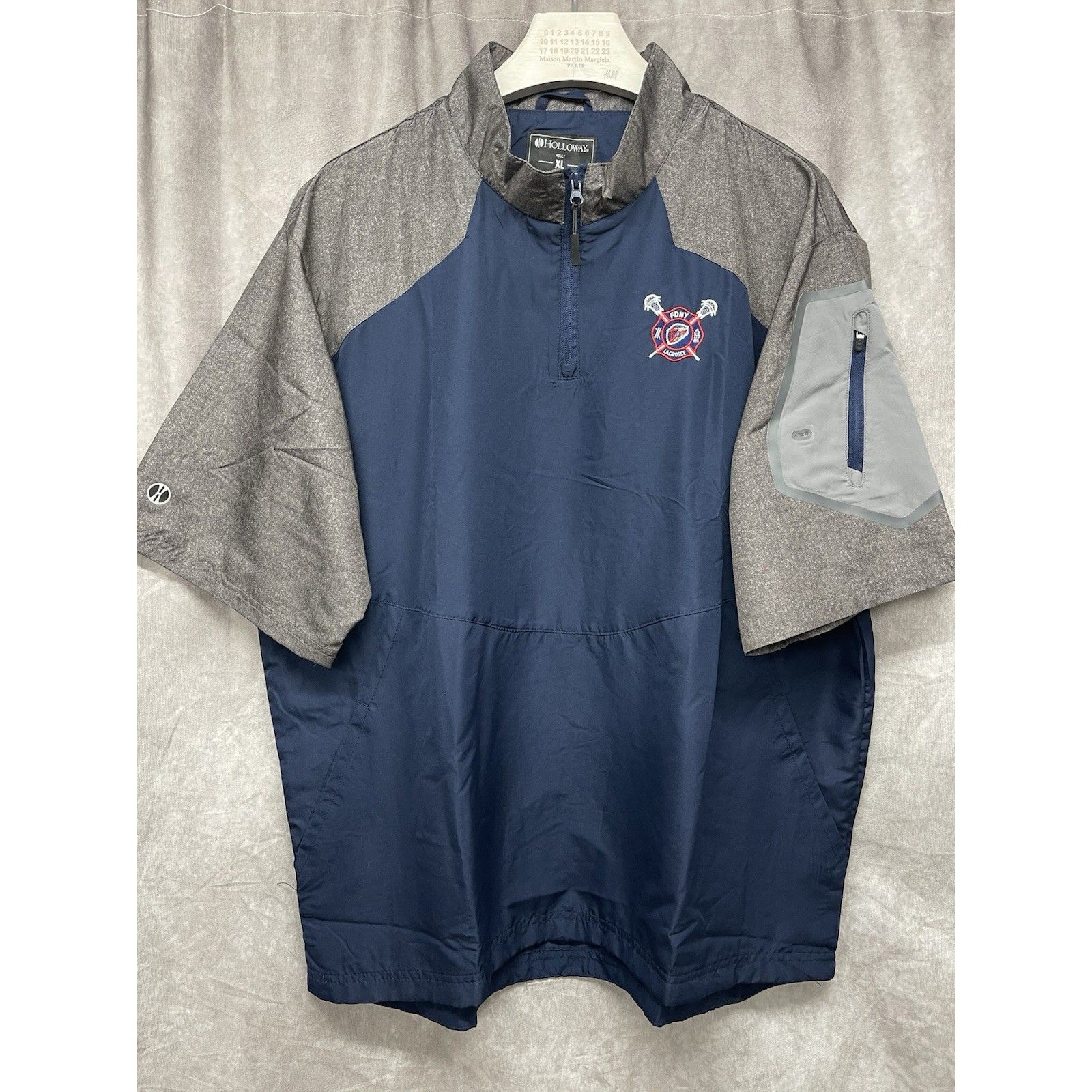 Holloway FDNY Lacrosse 1/4 Zip Pullover Track Jacket Windshirt Adult Size US XL / EU 56 / 4 - 7 Thumbnail