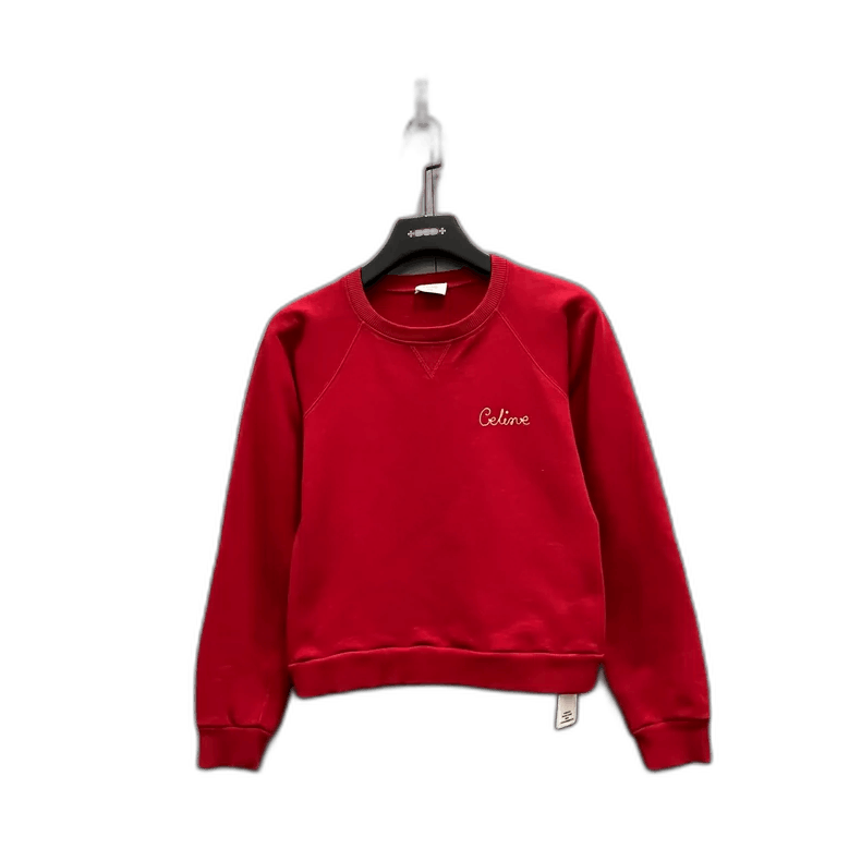 Celine Celine Red Sweatshirt with Gold Embroidery Size US S / EU 44-46 / 1 - 1 Thumbnail