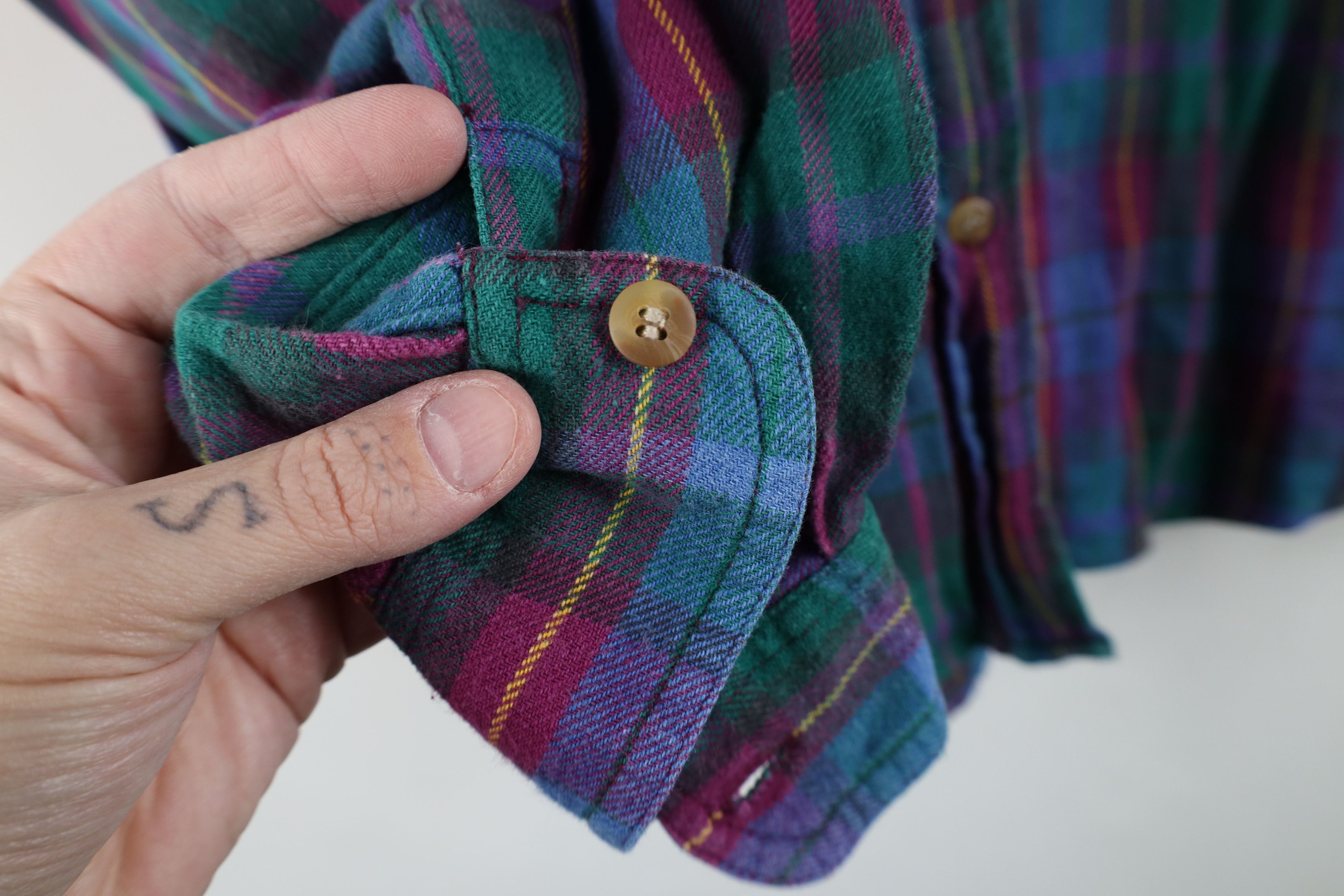 Vintage Vintage 90s Streetwear Collared Button Down Shirt Plaid Size L / US 10 / IT 46 - 6 Thumbnail