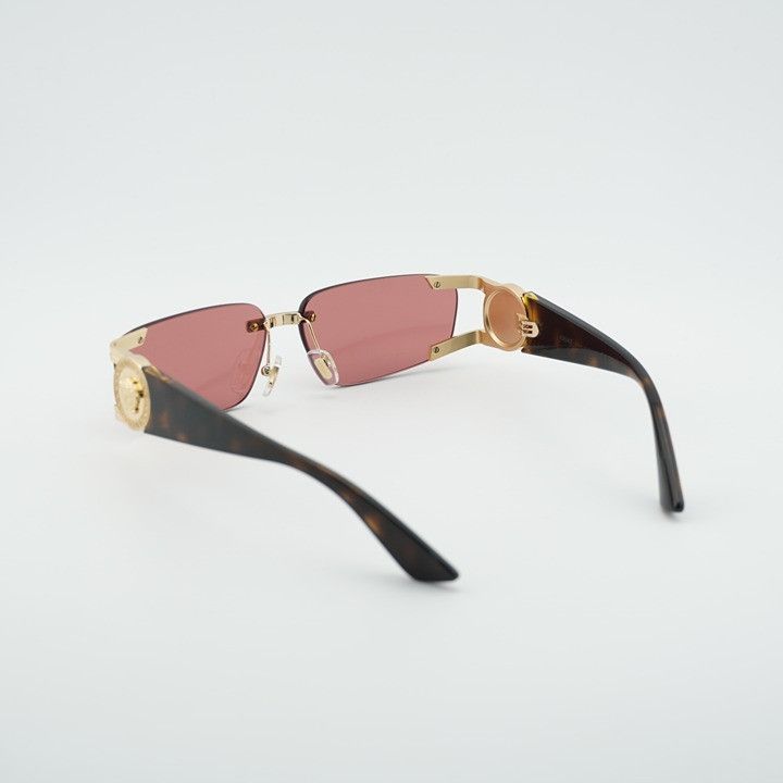Versace Versace VE2291 100275 Sunglasses Gold/Havana Rectangle Frame Size ONE SIZE - 10 Thumbnail
