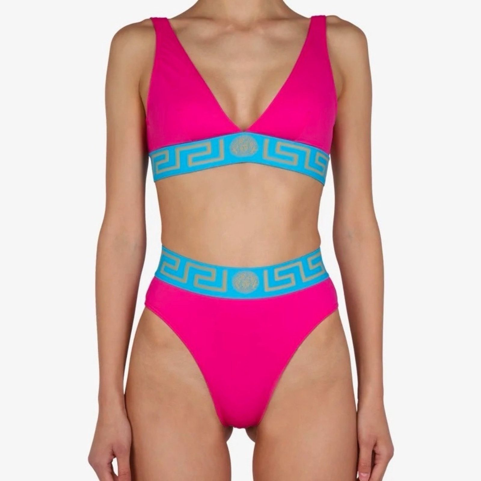Versace Versace NWT SET bikini top & bottom! Pink & blue both XL 5 Size ONE SIZE - 1 Thumbnail