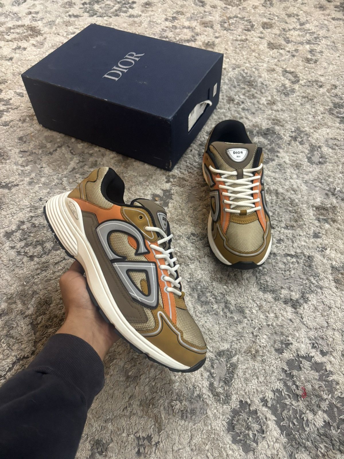 Dior B30 Size 10.5 (44) Dior B30 Sneakers “Beige/Orange” Size 44 (US 11) main image 3