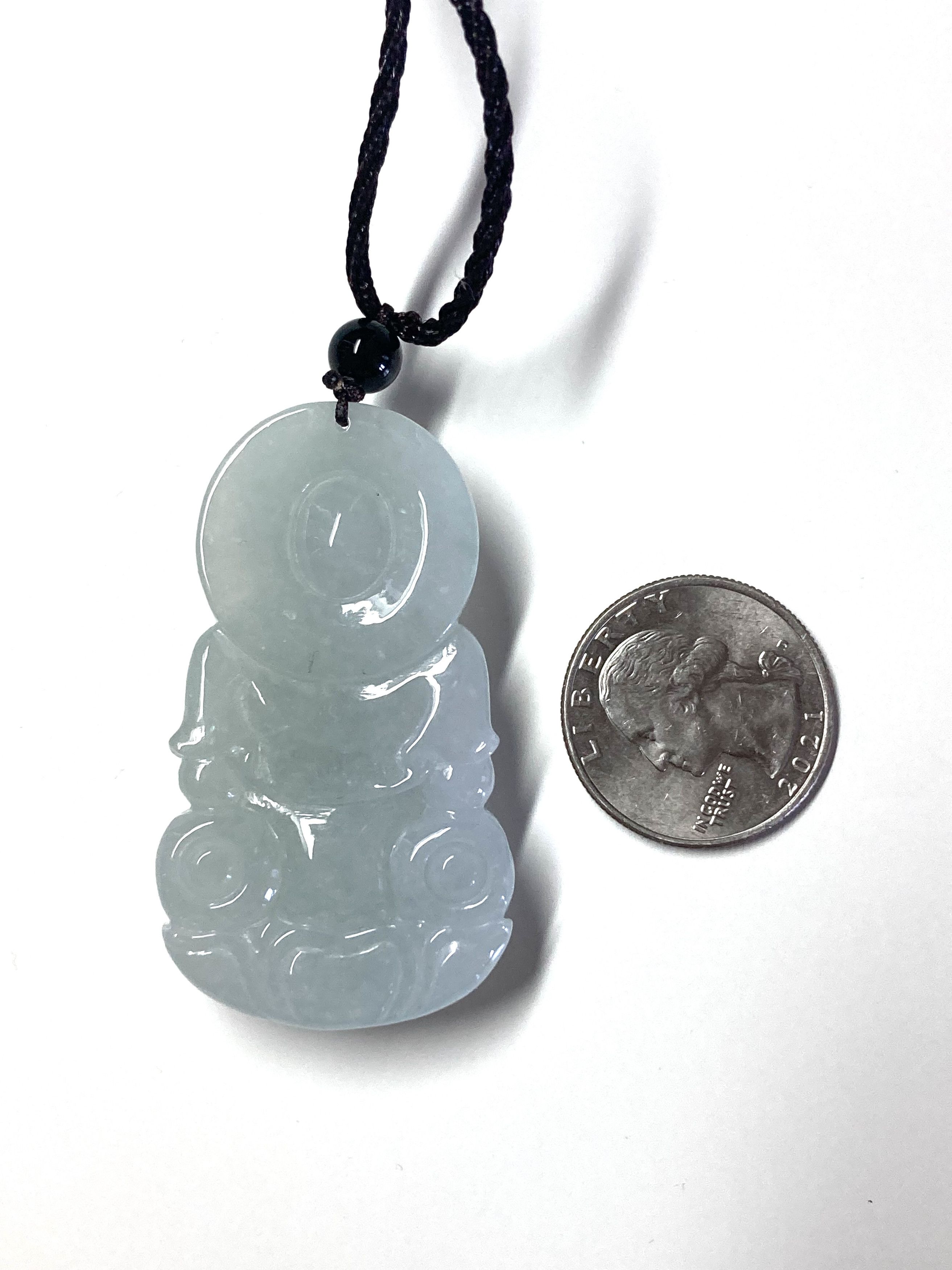 Other 60003 Certified Jadeite jade Green Guanyin kwan Yin Pendant Size ONE SIZE - 4 Thumbnail