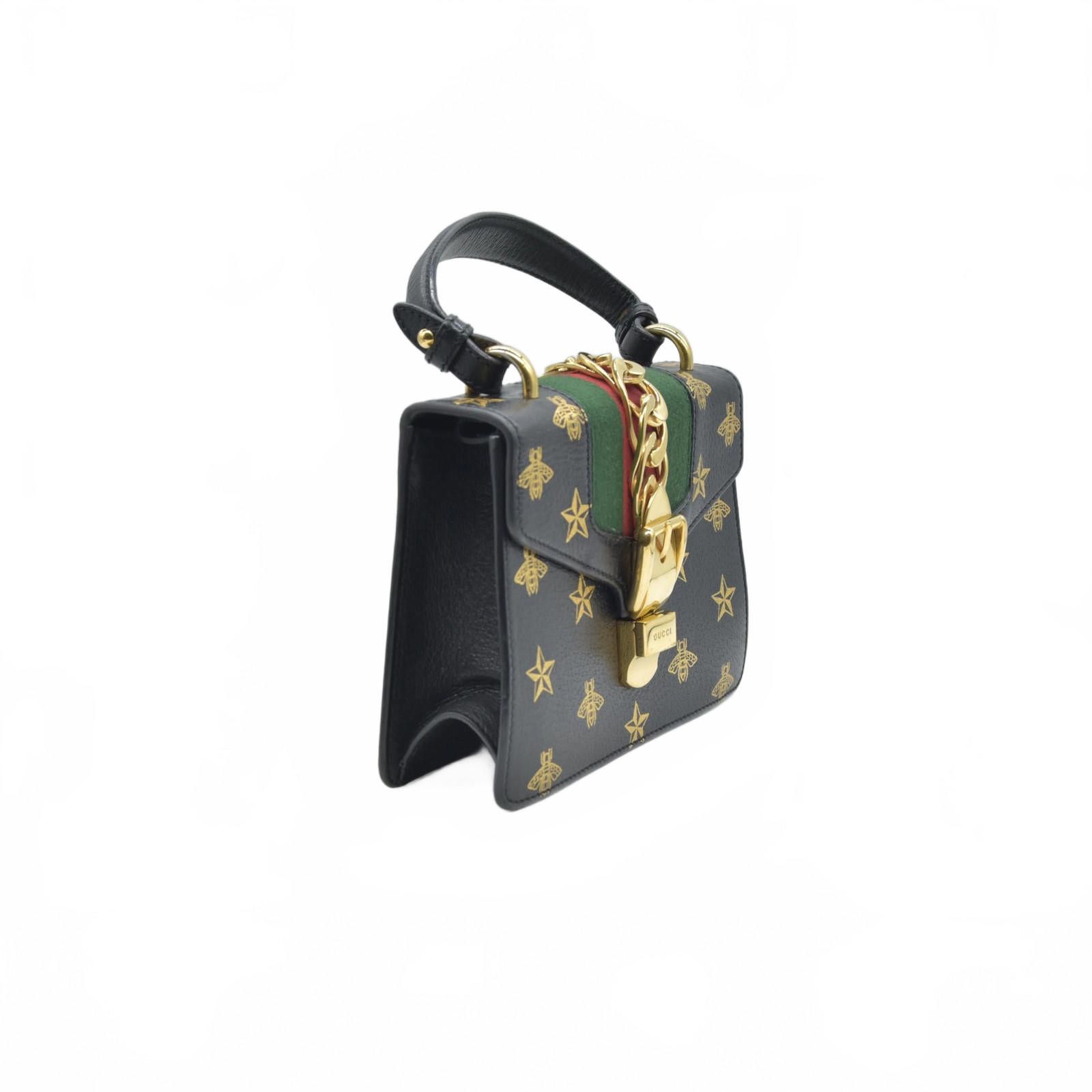Gucci $2590 Gucci Calfskin Small Sylvie Shoulder Bag Black Size ONE SIZE - 8 Thumbnail