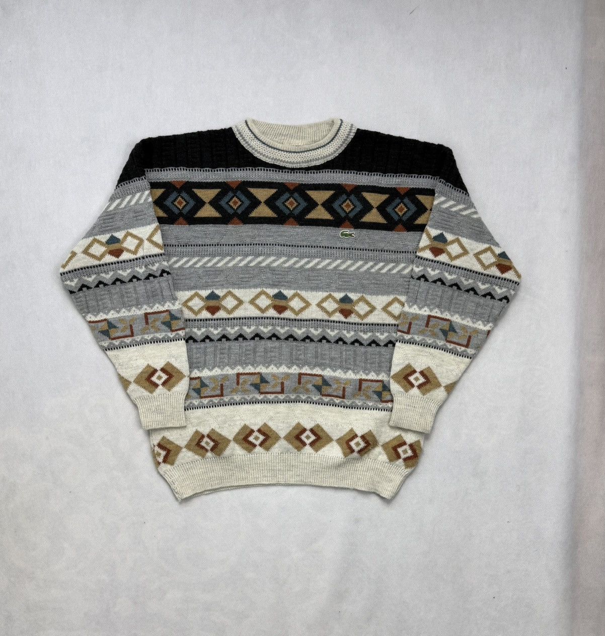 Lacoste Unique Lacoste Sweater with Small Logo Vintage Pattern Size US L / EU 52-54 / 3 - 1 Thumbnail