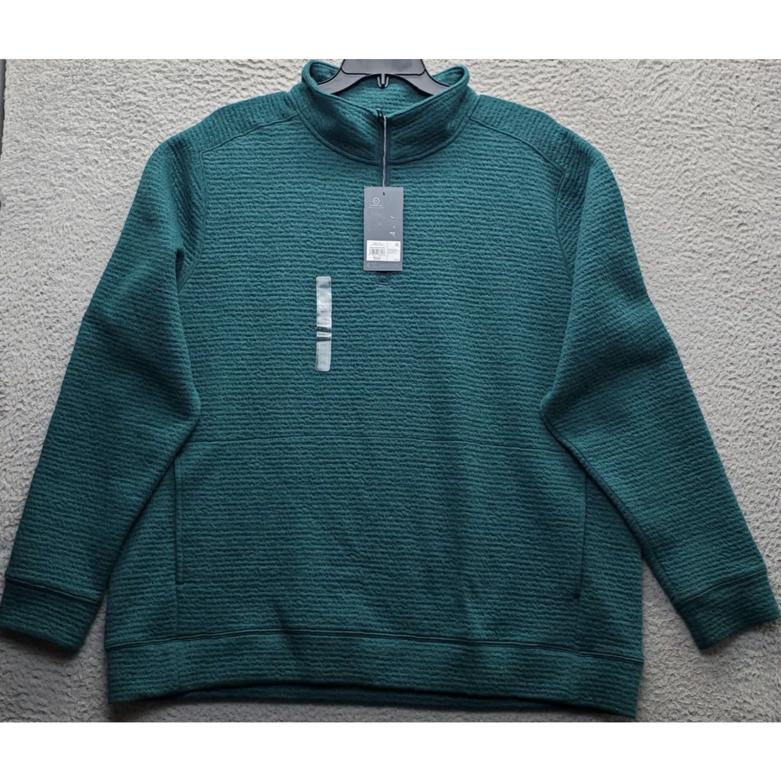 Vintage VRST Sweatshirt Men 2XL Green Kangaroo Pocket Raglan Sleeve Mock Neck 1/4 Zip Size US XXL / EU 58 / 5 - 2 Thumbnail