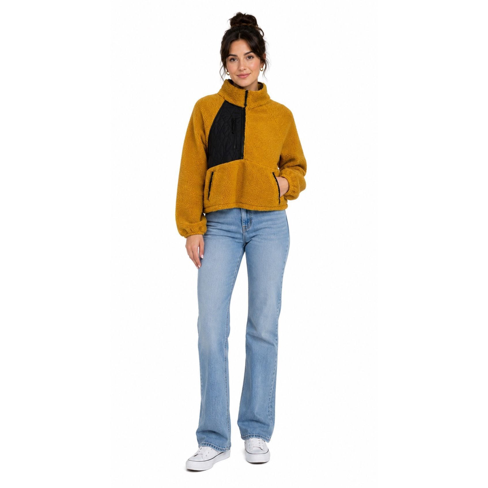 Other Joy Lab Women Sherpa sweatshirt pullover half zip Long Sleev Size M / US 6-8 / IT 42-44 - 1 Thumbnail