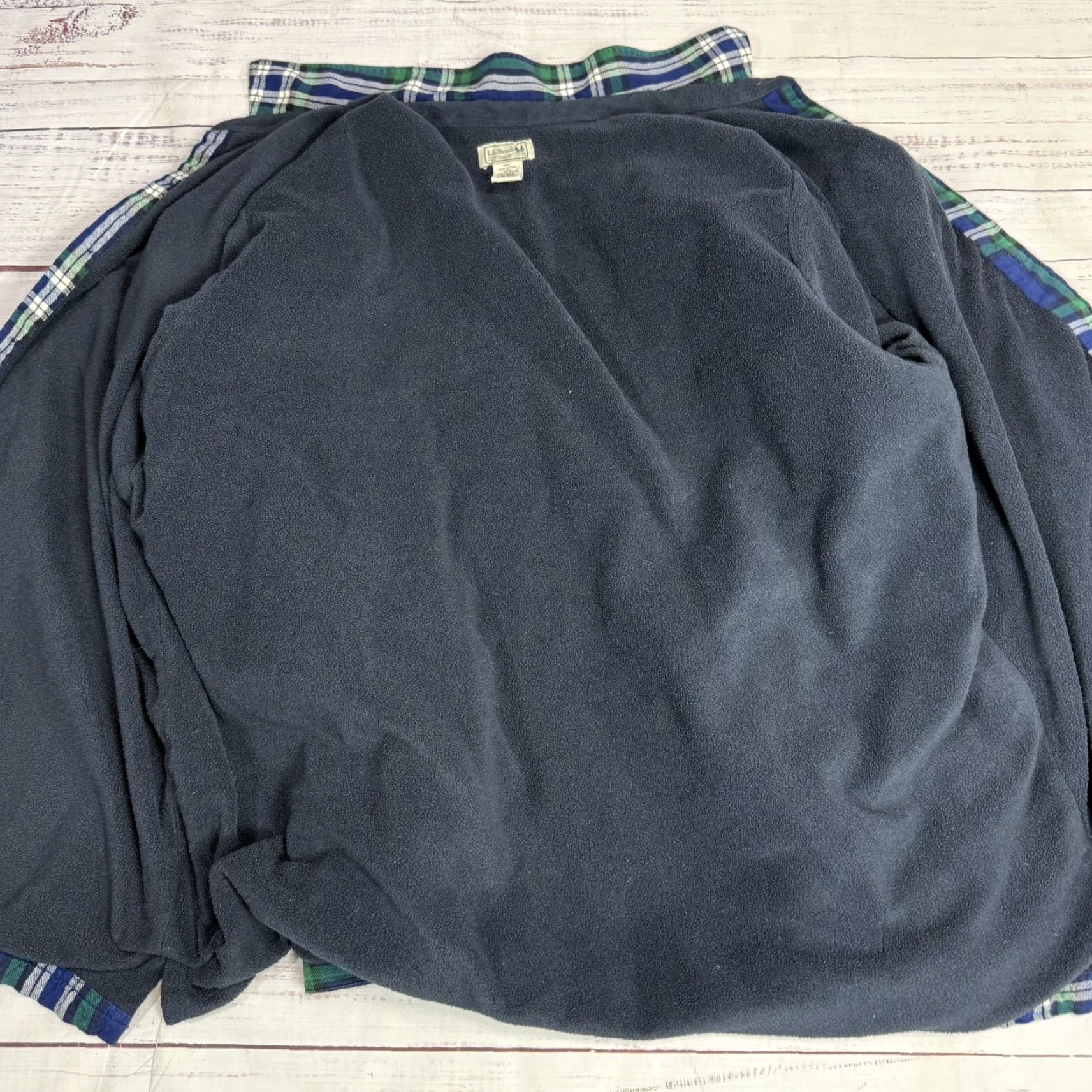 Vintage L.L. Bean Plaid Fleece Lined Flannel Shirt Long Sleeve XL Green Blue Mens Buttons Up Shirts Size US XL / EU 56 / 4 - 6 Thumbnail