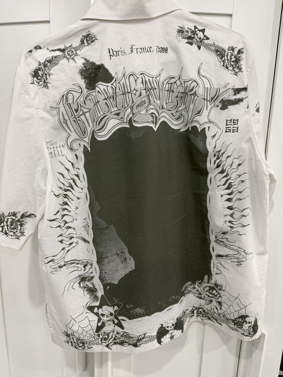 Givenchy Givenchy LA Tattoo Zip Up Poplin Shirt Size US L / EU 52-54 / 3 - 2 Thumbnail