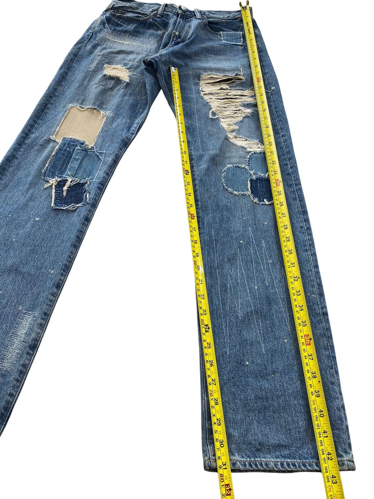 Avirex Avirex Distressed Patch Work Style Straight Leg Jeans Size US 30 / EU 46 - 8 Thumbnail