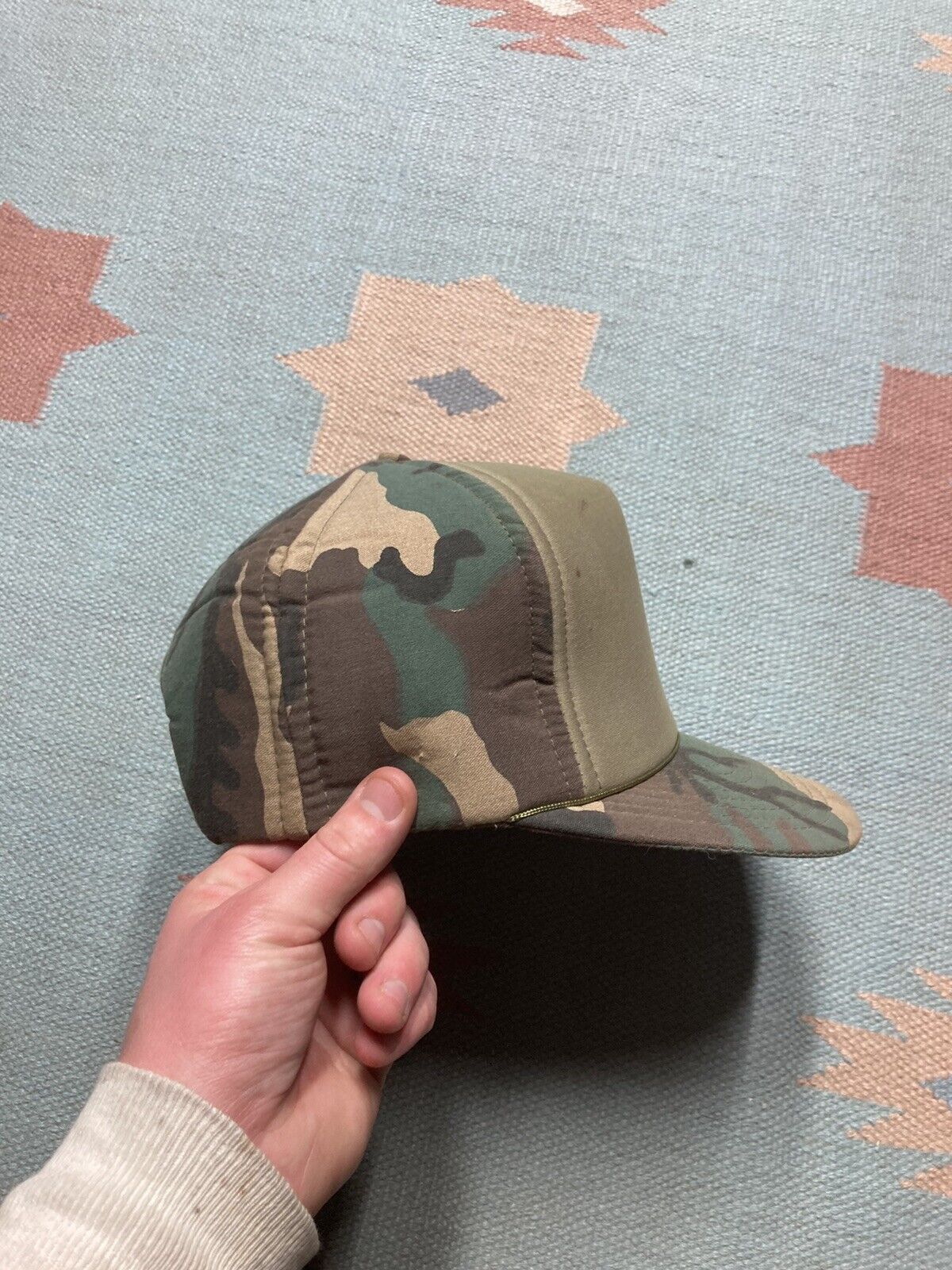 Vintage VTG SnapBack hat camo blank woodland hunting 80s 90s foam Size ONE SIZE - 7 Thumbnail