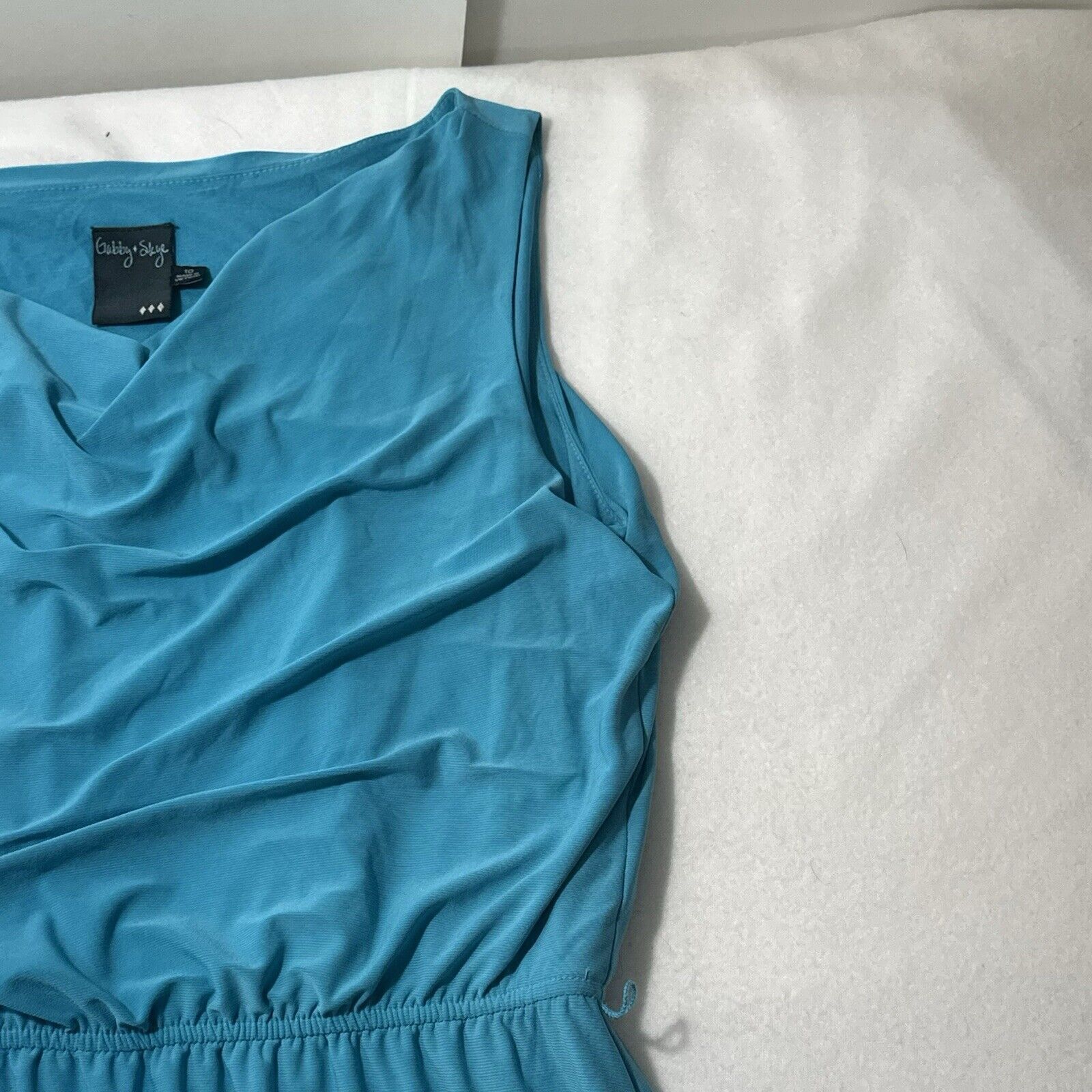 Other Gabby Skye 10 Blue Pullover Drape Top Lightweight Dress Size L / US 10 / IT 46 - 2 Thumbnail
