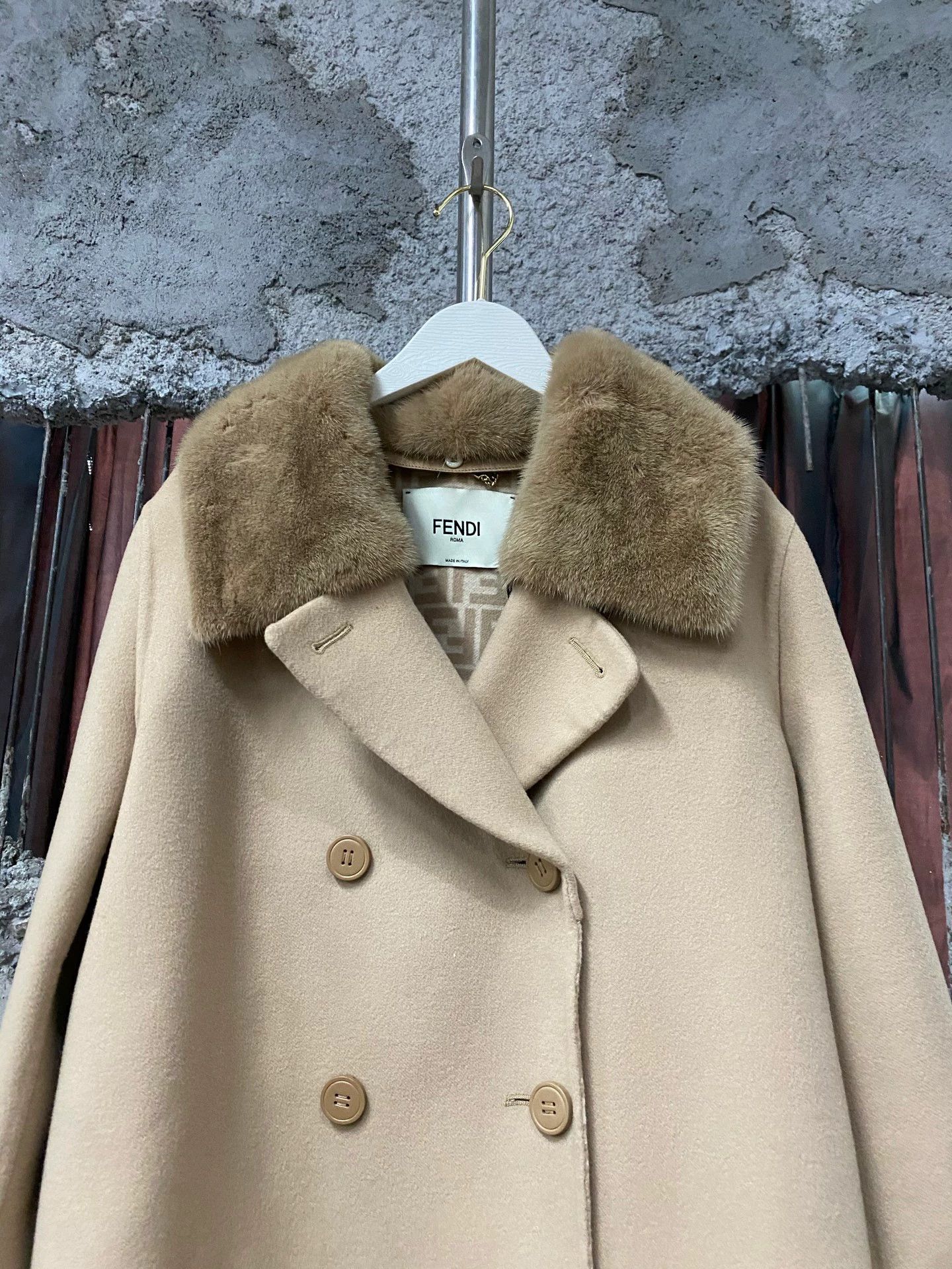 Fendi Fendi Mink Fur Collar FF DB Wool Trench 36 New Size XS / US 0-2 / IT 36-38 - 3 Thumbnail