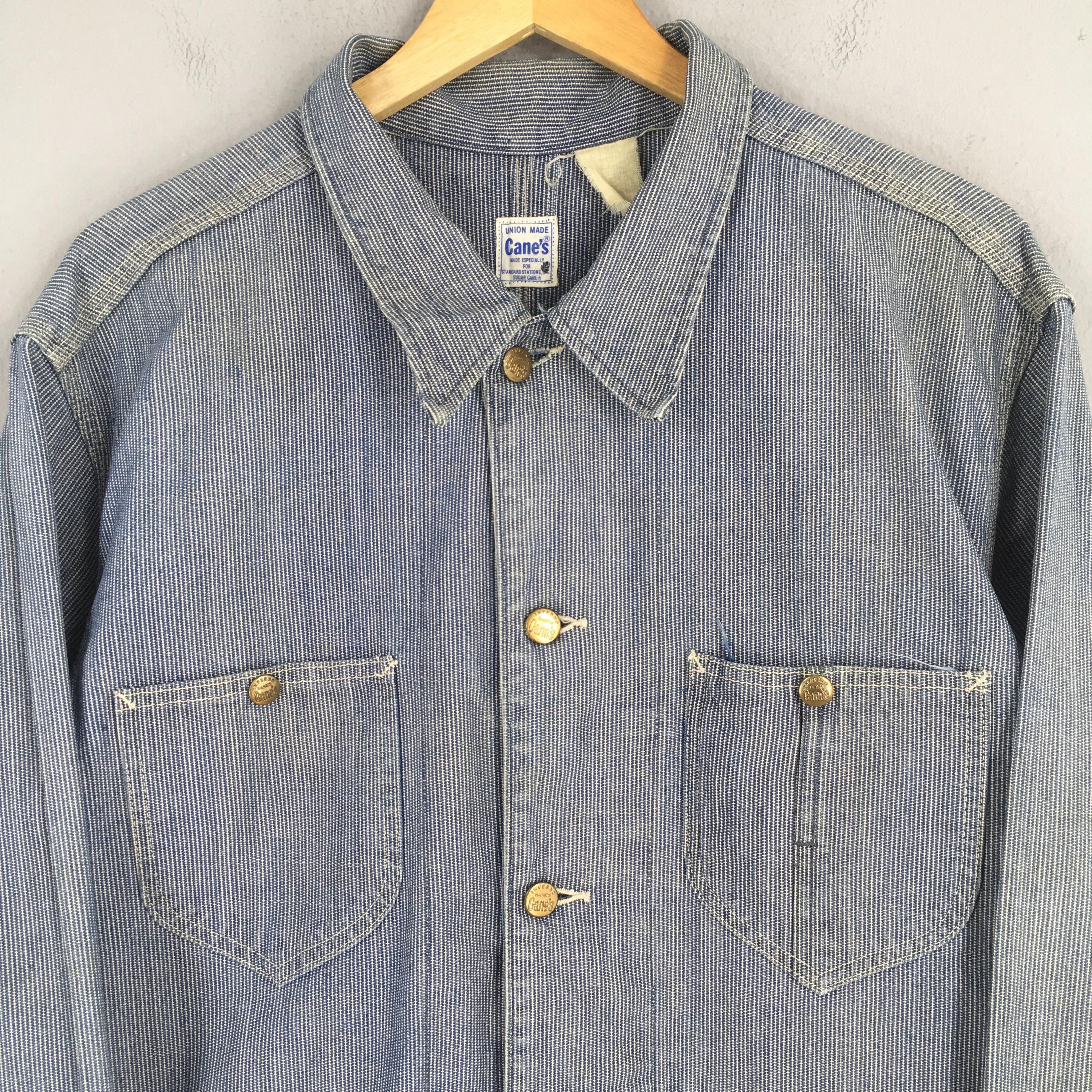 Sugar Cane Vintage 90s Sugar Cane Hickory Stripes Chore Jacket Large Size US L / EU 52-54 / 3 - 2 Thumbnail