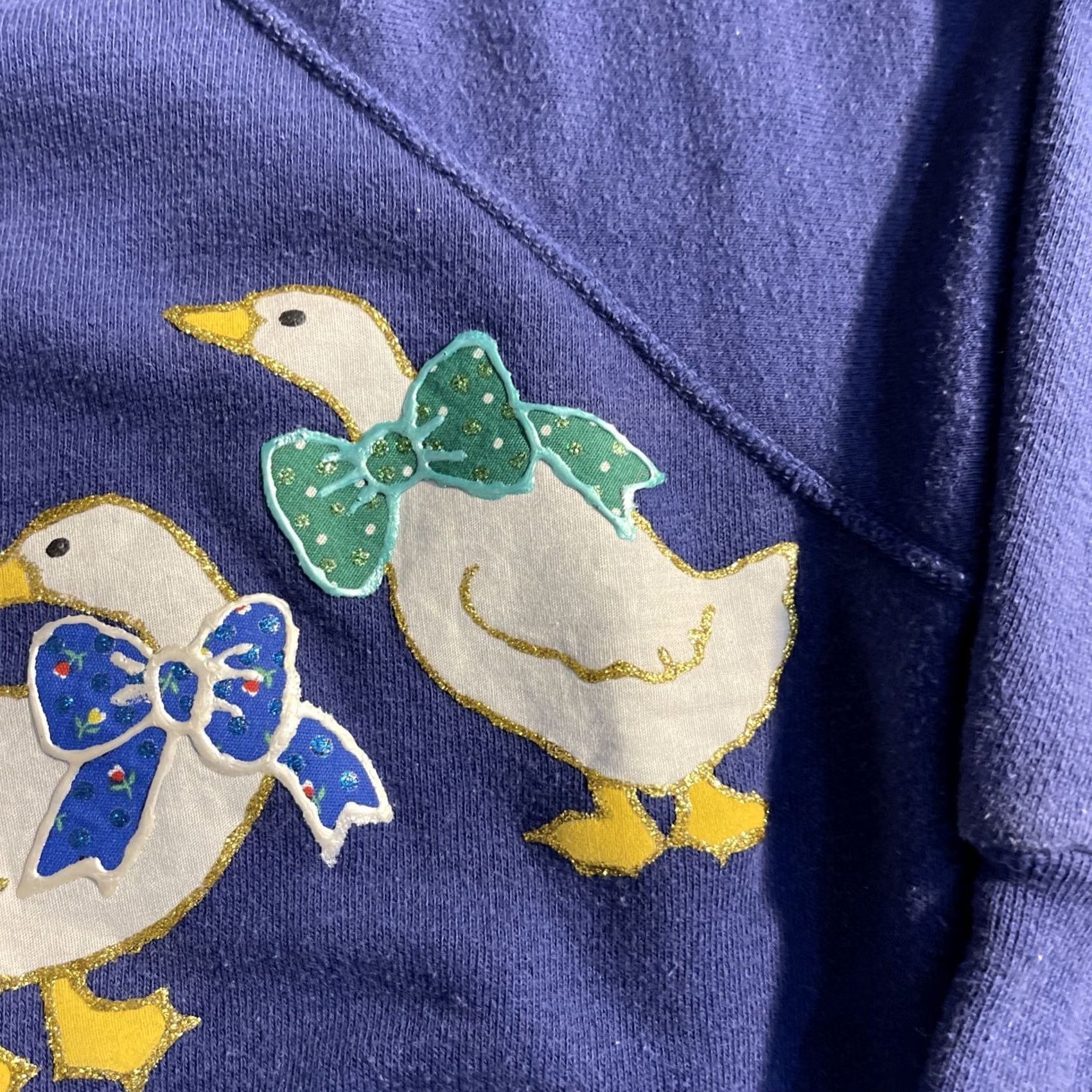 Vintage VINTAGE Raglan Sweatshirt Made In USA 50/50 Size Small Blue Hand Embroidered 1 Of 1 Size S / US 4 / IT 40 - 5 Thumbnail