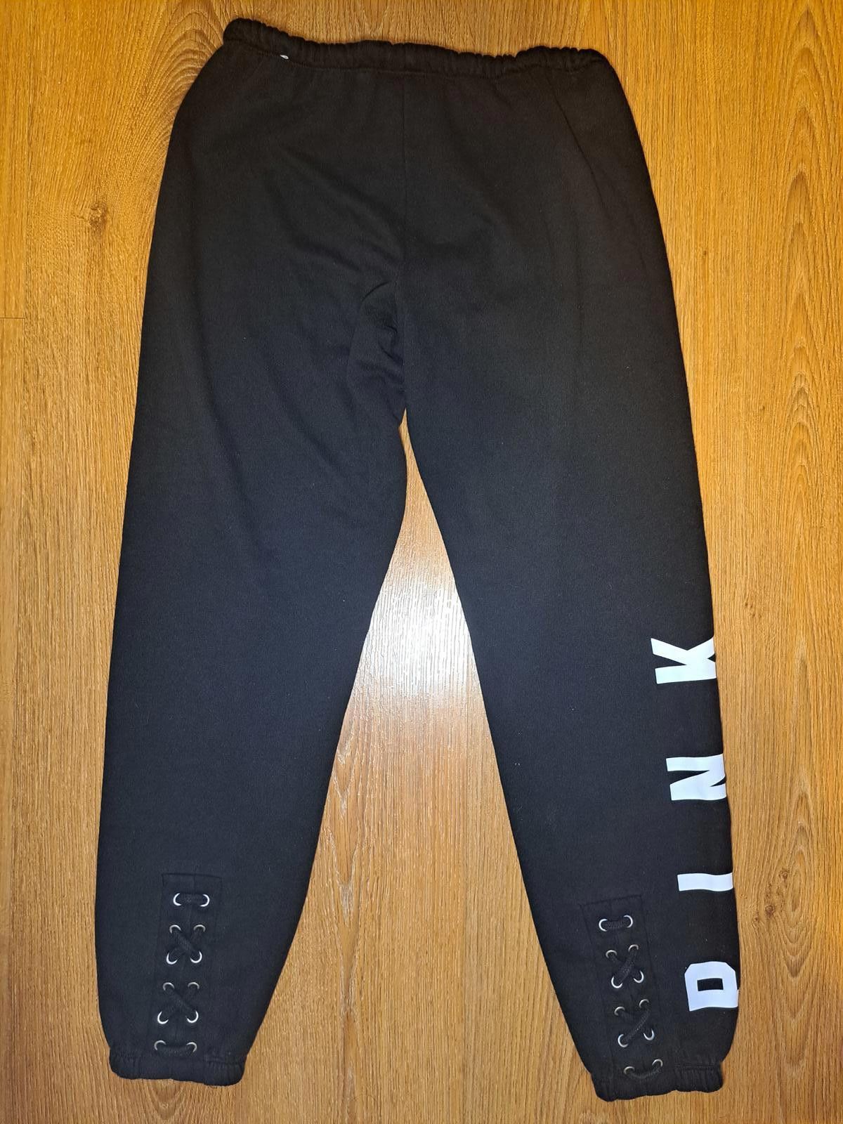 Designer Victorias Secret PINK Sweatpants Womens XS Black Cotton Size 26" / US 2 / IT 38 - 6 Thumbnail