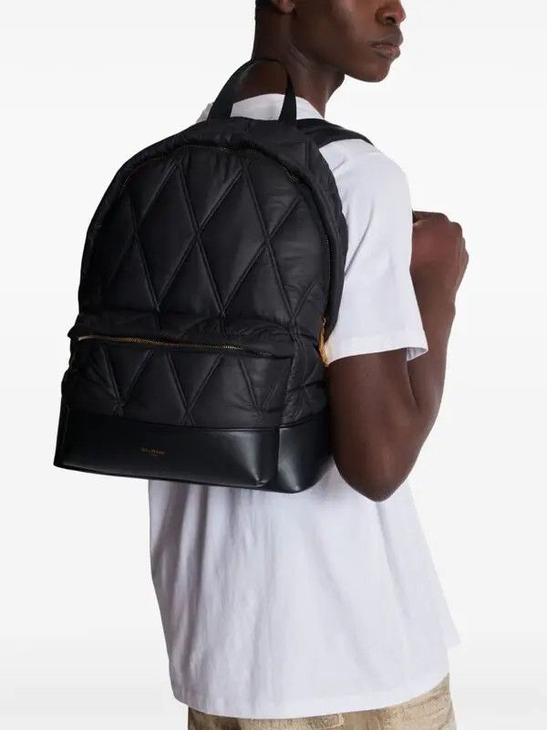 Balmain o1s1wg111225 Size:OS/Quilted Backpack in Black Size ONE SIZE - 5 Thumbnail