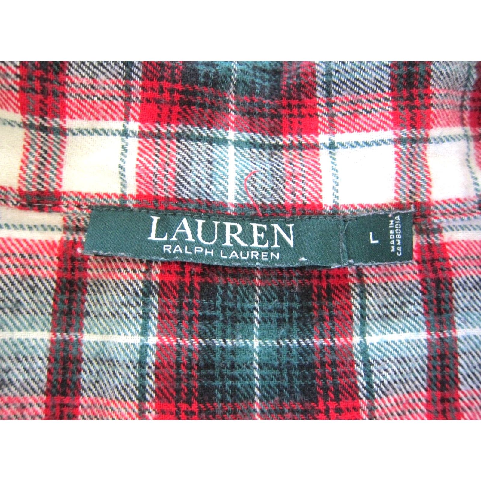 Ralph Lauren VINTAGE Ralph Lauren Green Label Pajama Shirt Blouse Shirt L Womens Green Cotton Plaid Button Down Size L / US 10 / IT 46 - 4 Thumbnail