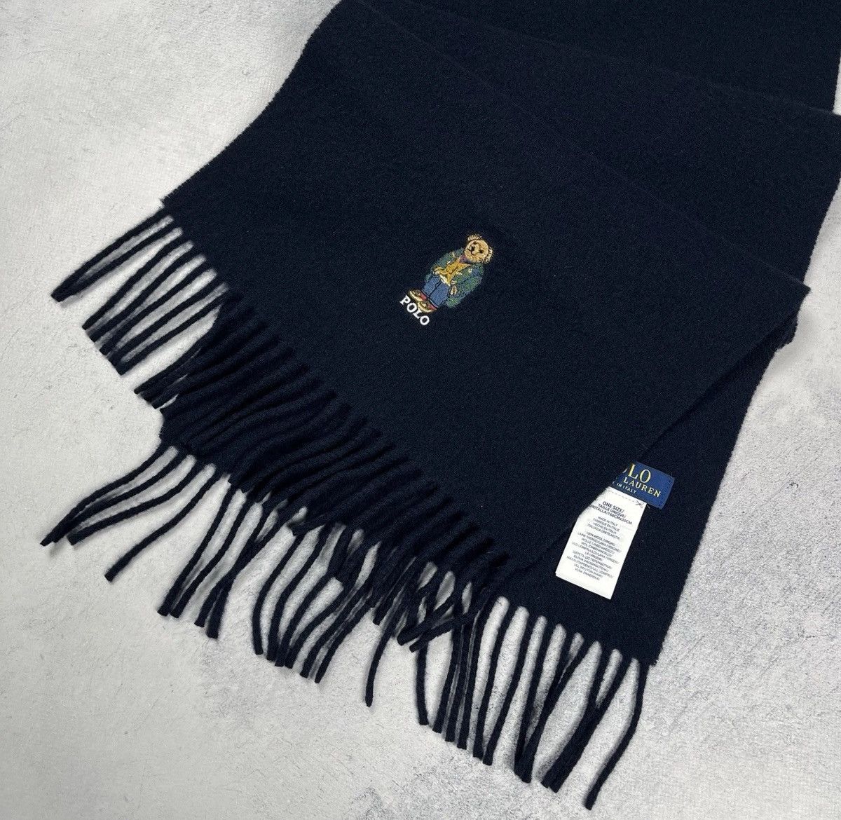 Polo Ralph Lauren Polo Ralph Lauren Bear 100% Virgin Wool Scarf One Size Navy Size ONE SIZE - 2 Thumbnail