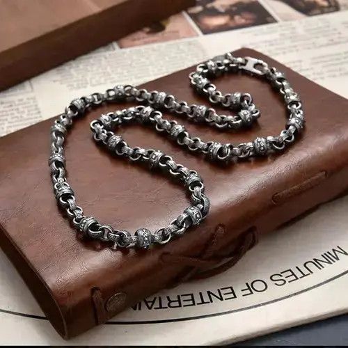 Jewelry Silver Color Six-character Mantra Necklace Size ONE SIZE - 2 Thumbnail