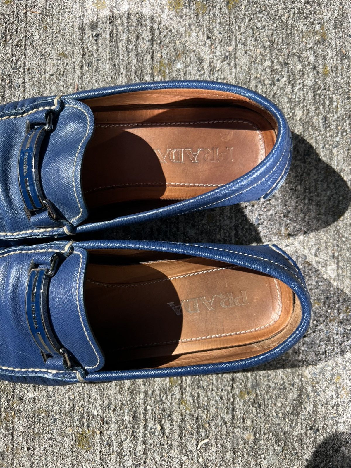 Prada × Vintage Prada Saffiano Leather Loafers Size US 8.5 / EU 41-42 - 1 Thumbnail