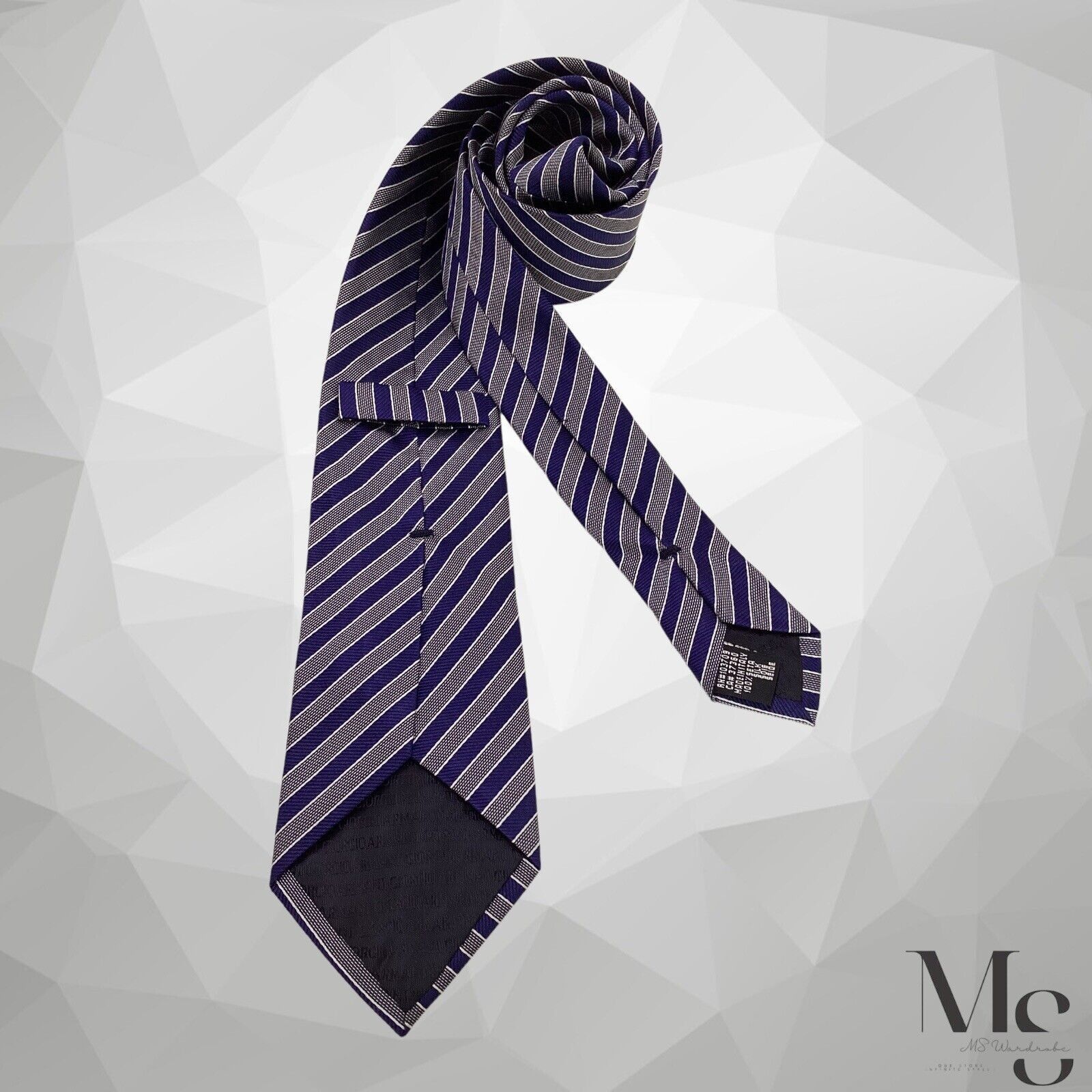 Giorgio Armani GIORGIO ARMANI Blue Gray Striped Luxury Silk Tie Italy Size ONE SIZE - 2 Thumbnail