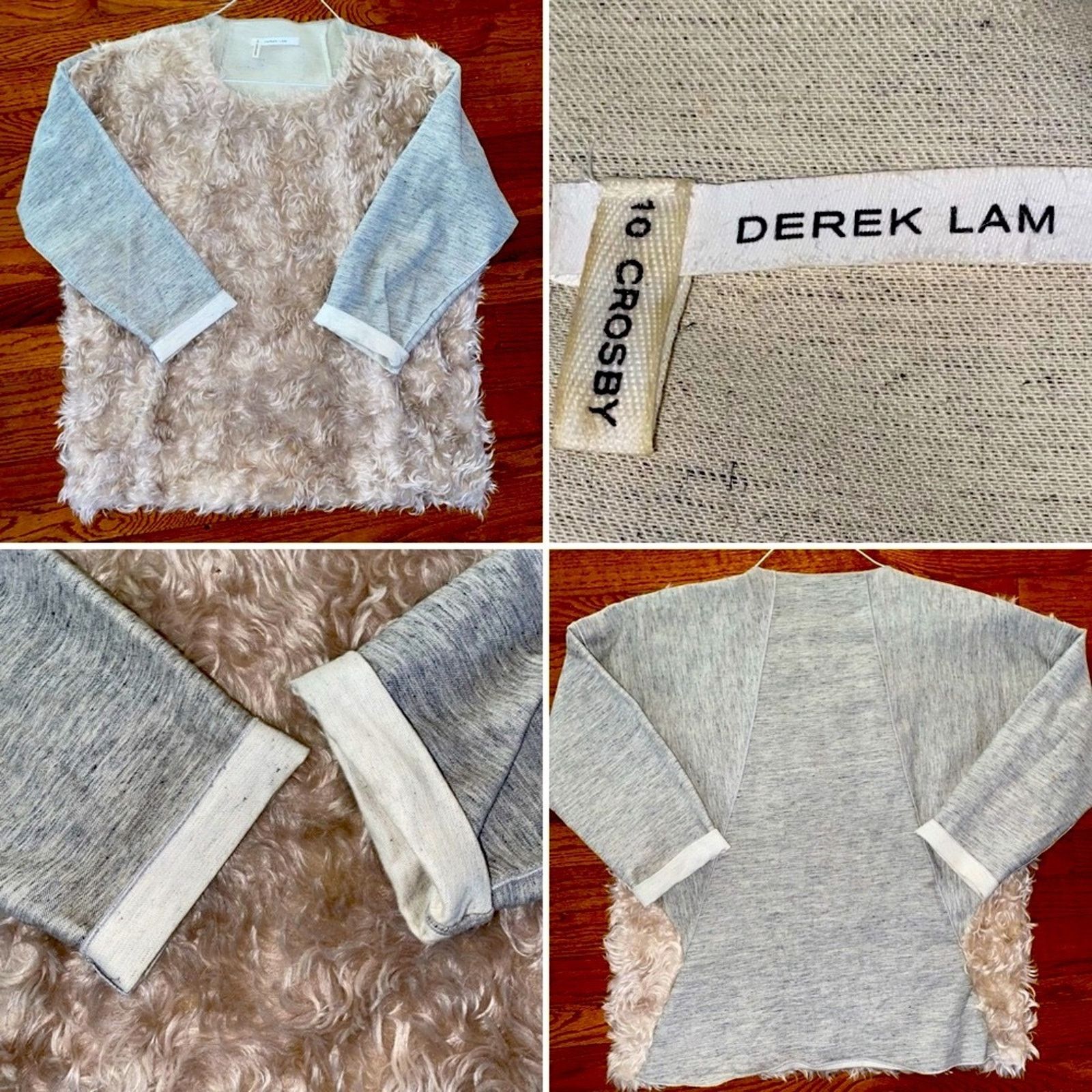 Derek Lam 10 Crosby Faux Mohair Top w Kangaroo Pocket 0 EUC
