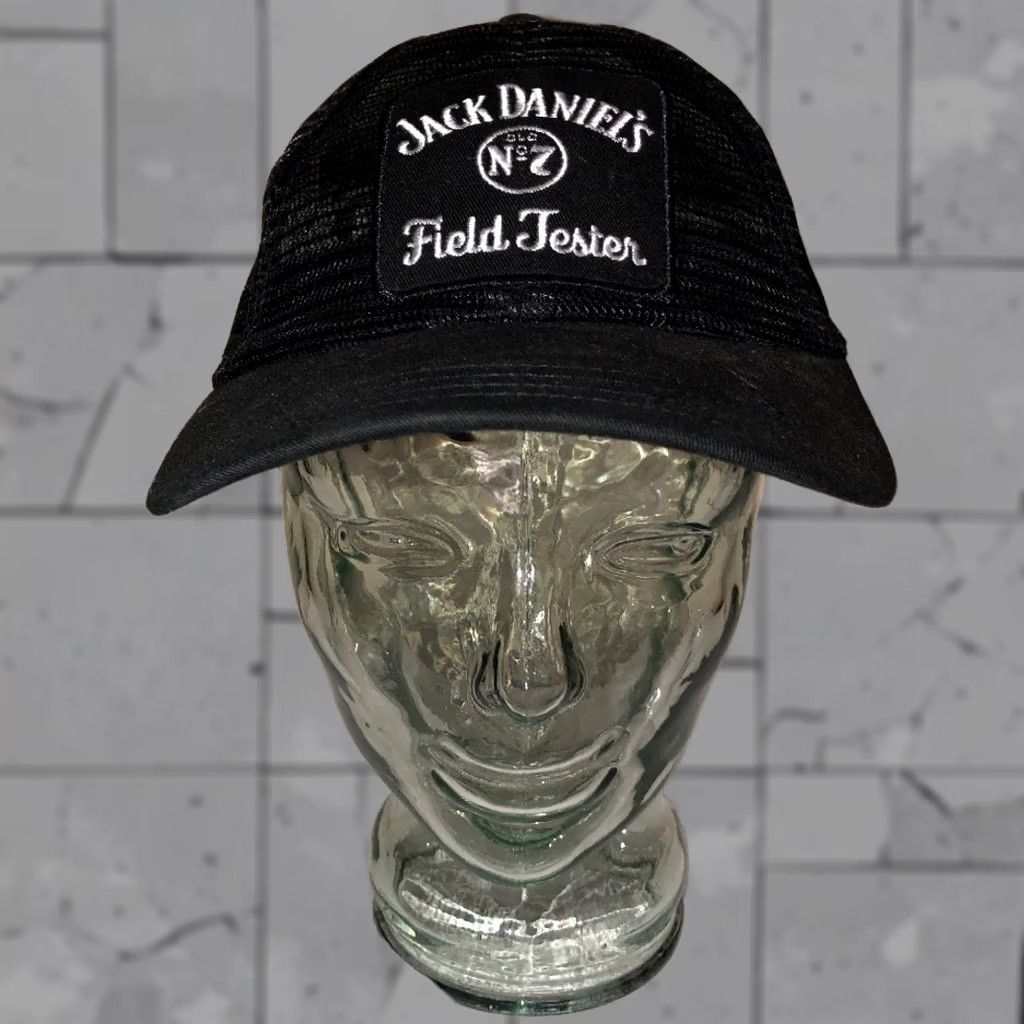 Vintage JACK DANIELS Old No. 7 Field Tester Black Trucker Snapback Hat Cap VTG Mens Adjustable Cap Tennessee Size ONE SIZE - 1 Thumbnail