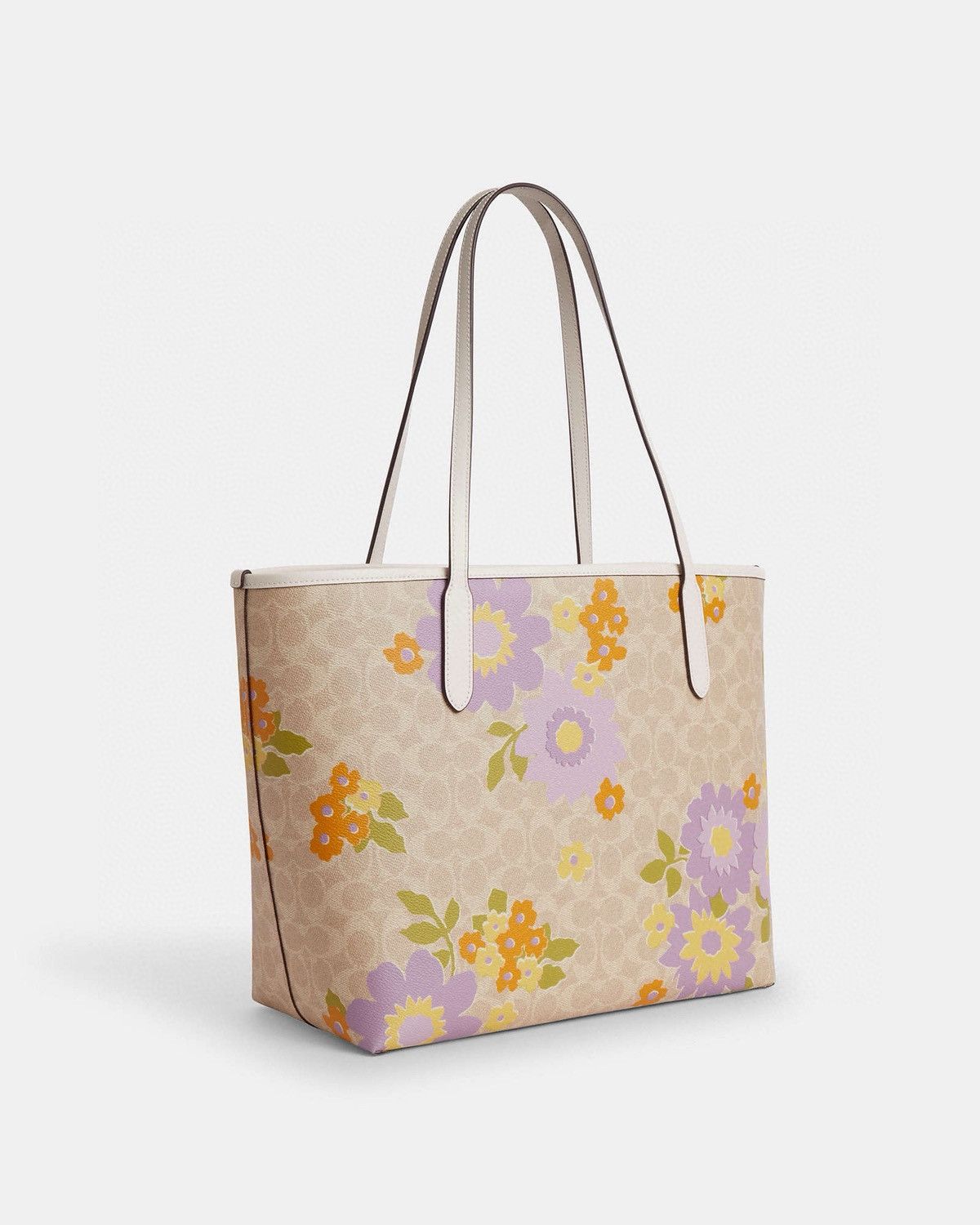 Coach NWT COACH City Tote Bag Signature Canvas With Floral Print Size ONE SIZE - 5 Thumbnail