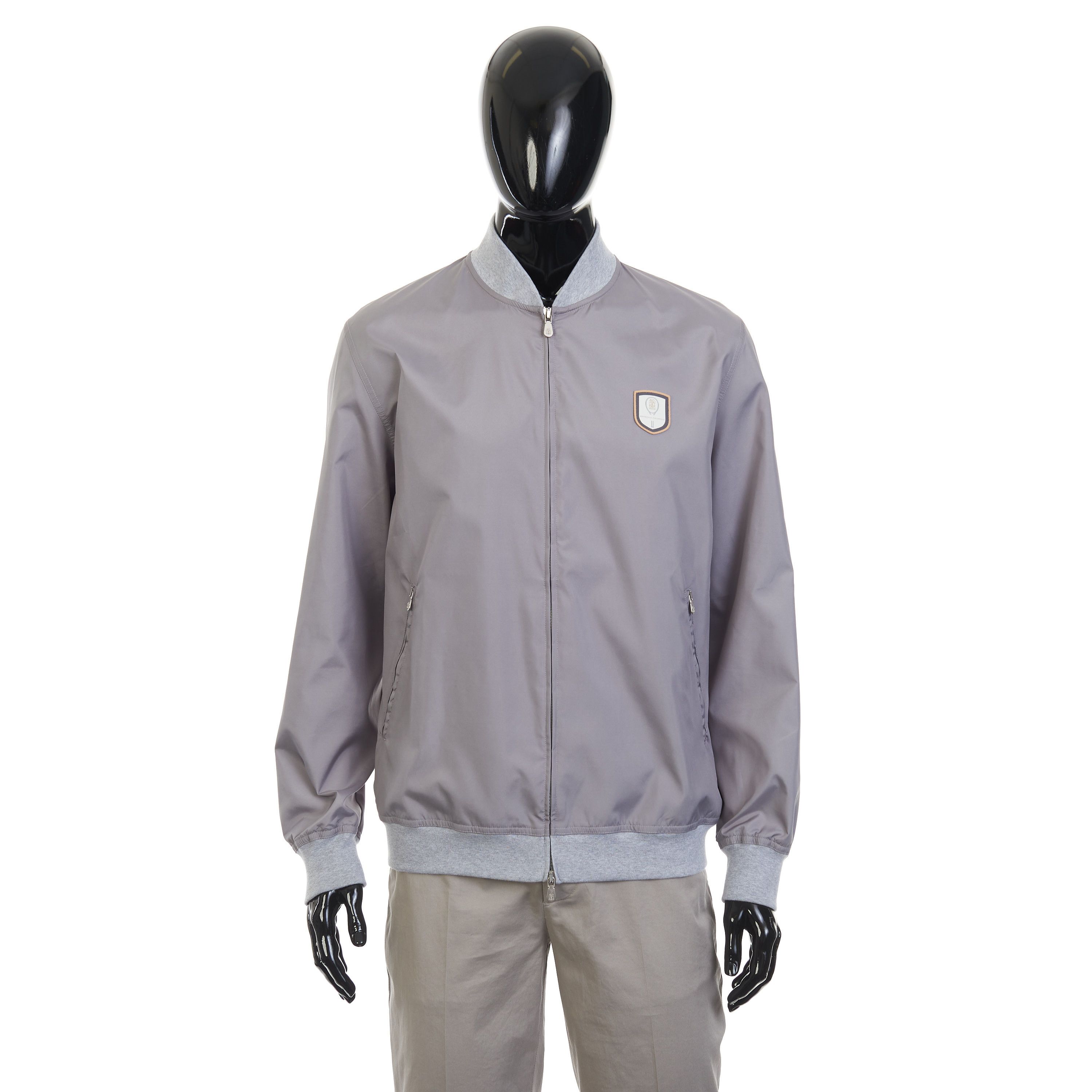 Brunello Cucinelli Gray Nylon Outerwear Jacket - Logo Size US L / EU 52-54 / 3 - 1 Thumbnail