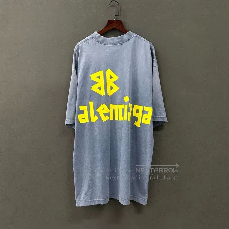 Balenciaga Balenciaga Blue Tape Short Sleeve Size US S / EU 44-46 / 1 - 2 Thumbnail