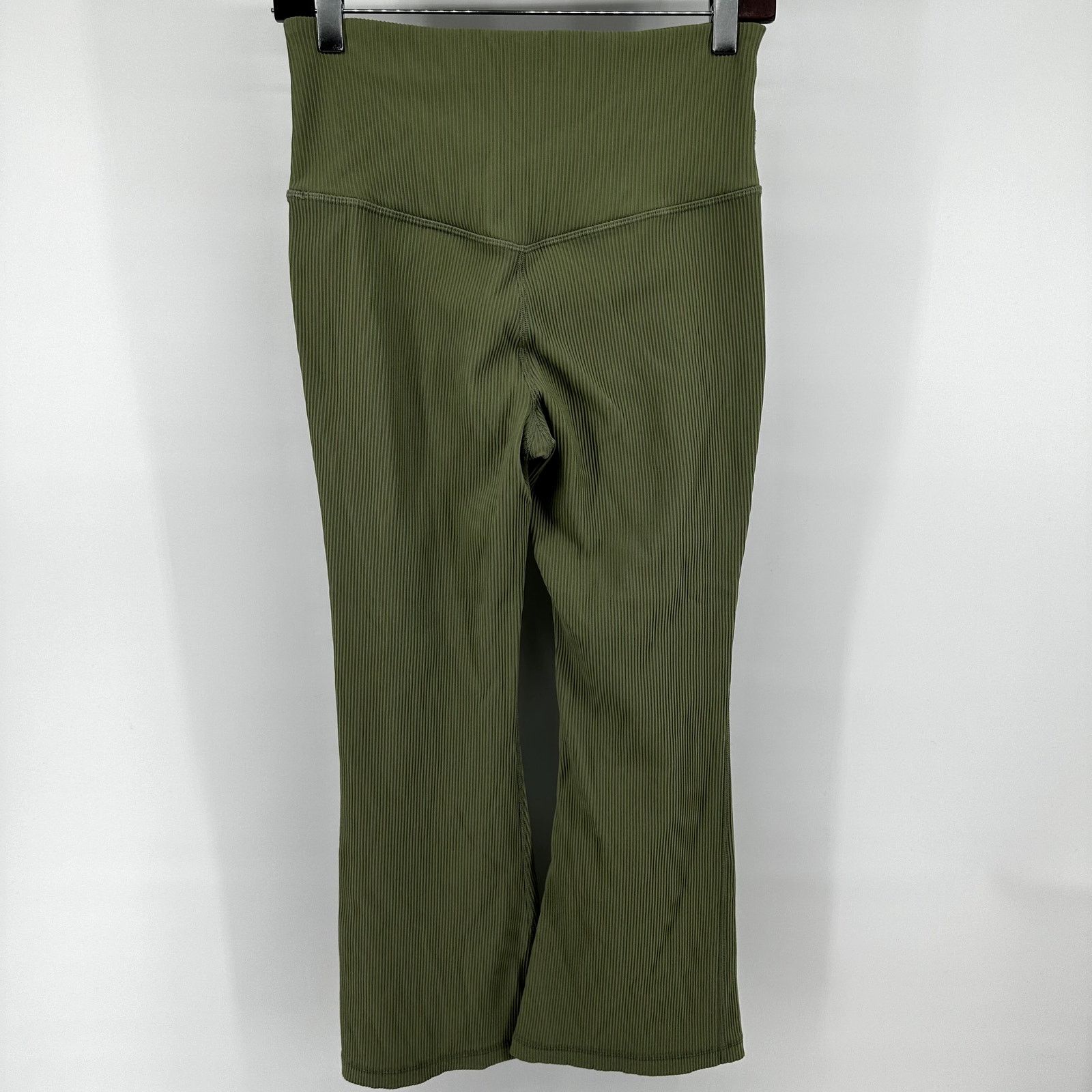 Athleta Athleta Elation Rib Crop Flare Pants Stretch Green Medium Size 32" / US 10 / IT 46 - 6 Thumbnail