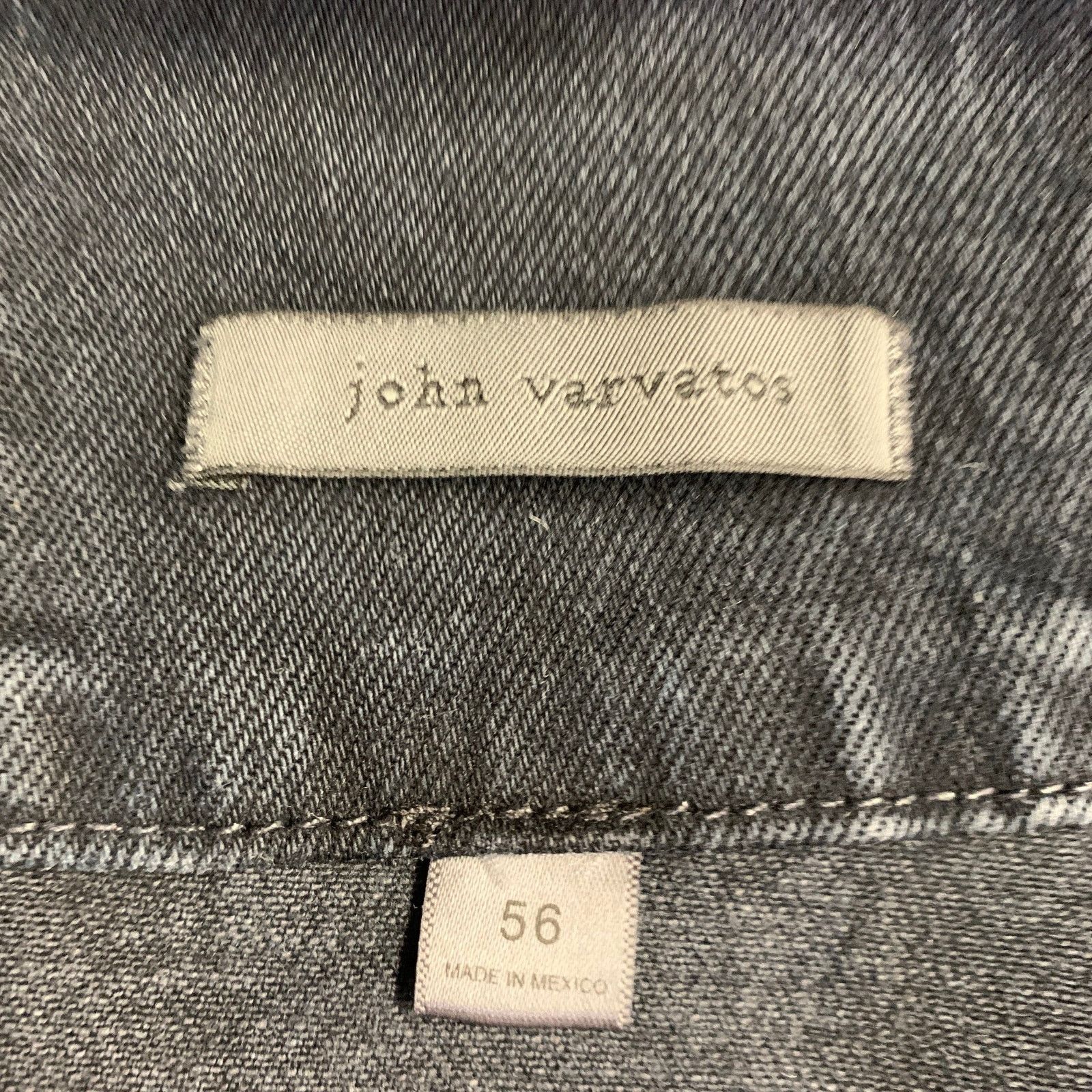 John Varvatos XL Blue Grey Cotton Blend Denim Twill Patch Pockets Jacket Size US XL / EU 56 / 4 - 6 Thumbnail
