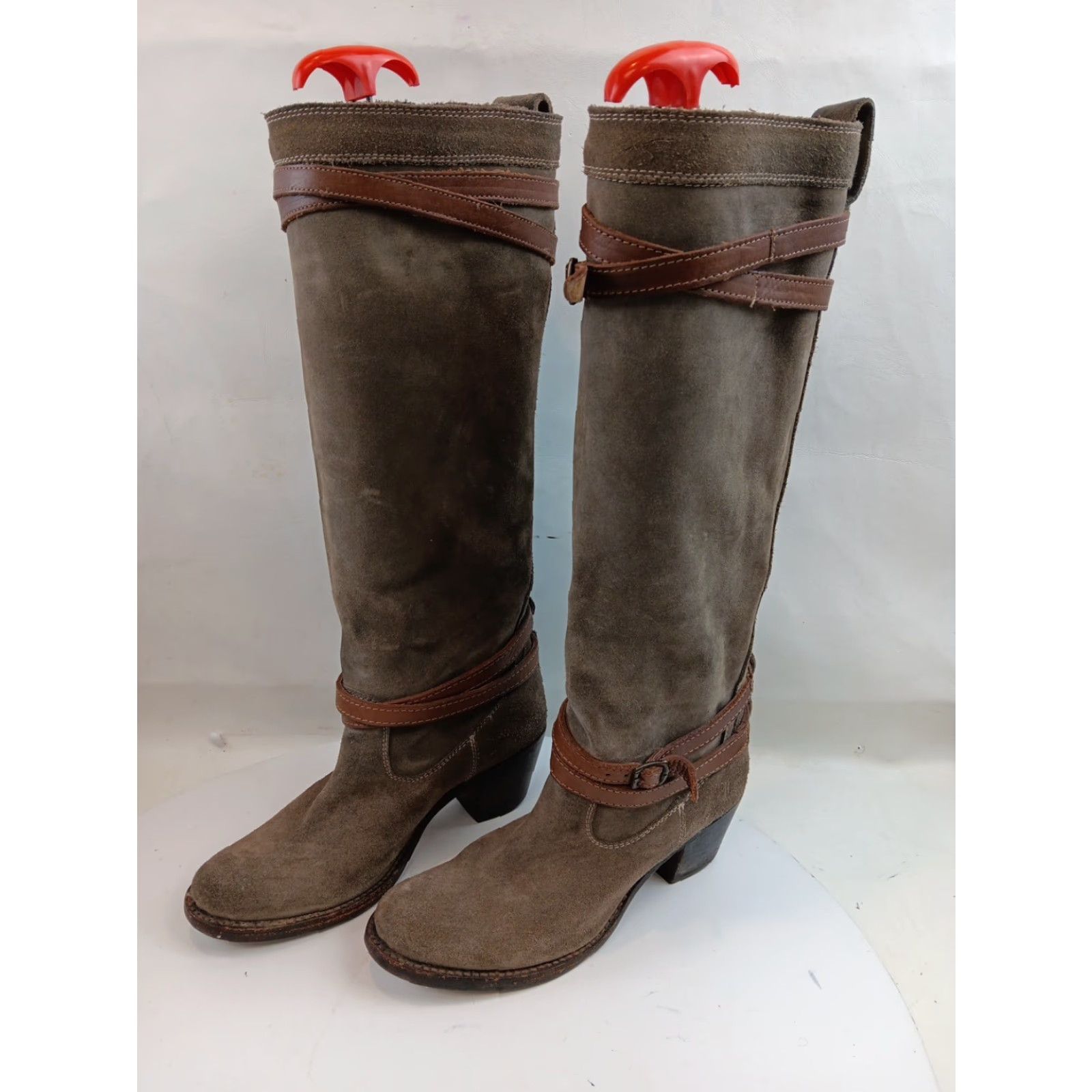 Frye Frye Jane Strappy Boot Suede Nubuck Fatigue Size 6.5 Boots Women Fatigue Suede Nubuck Mid-Calf 6.5 Womens Frye Jane Fatigue Size US 7 / IT 37 - 4 Thumbnail