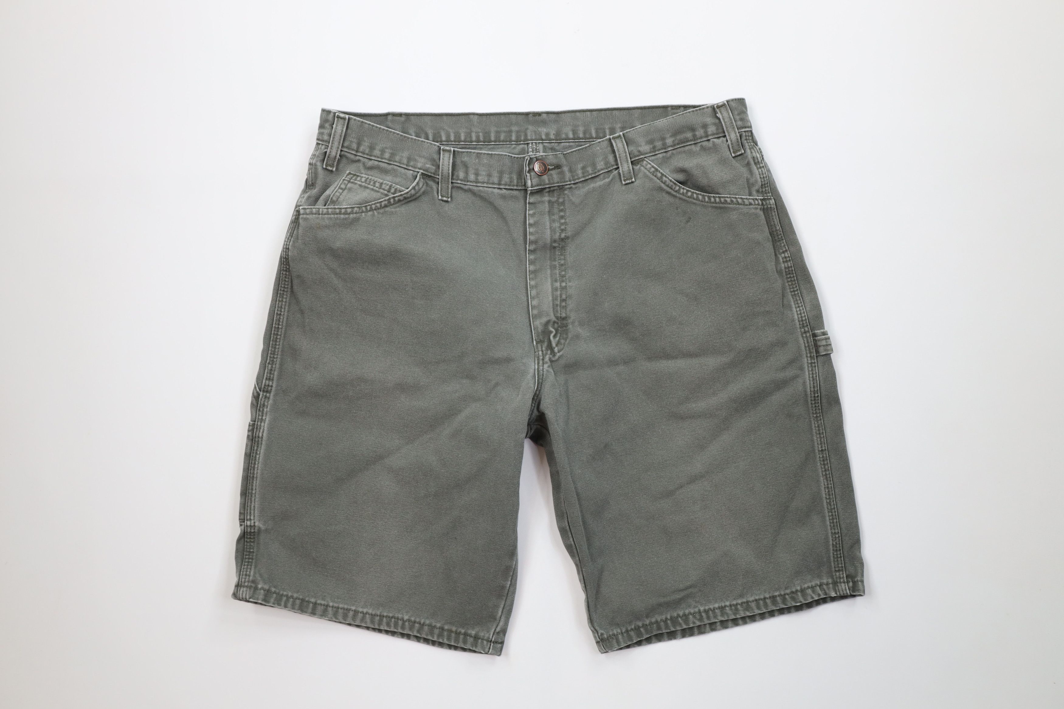 Dickies Vintage Dickies Relaxed Fit Canvas Dungaree Shorts Green Size US 38 / EU 54 - 1 Thumbnail